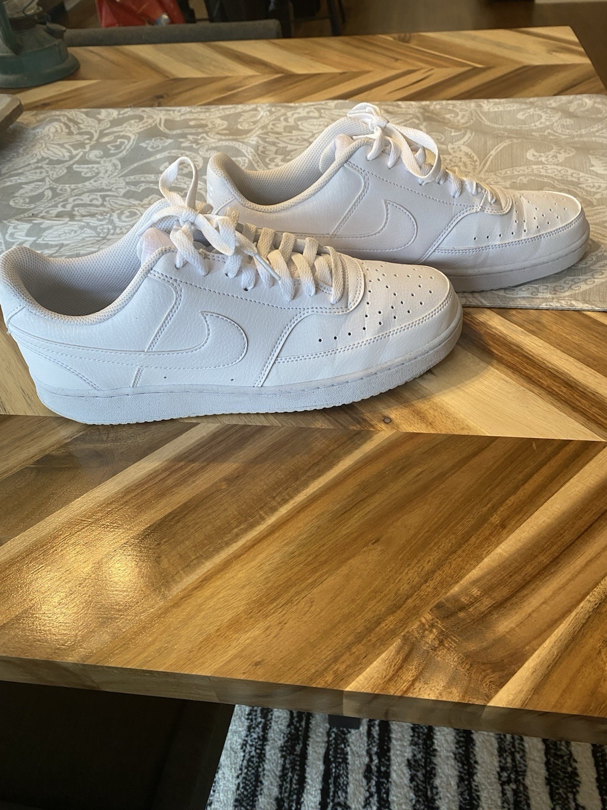 Nike Court Vision Next Nature Low Top Lace-Up Sneaker Triple White DH2987-100