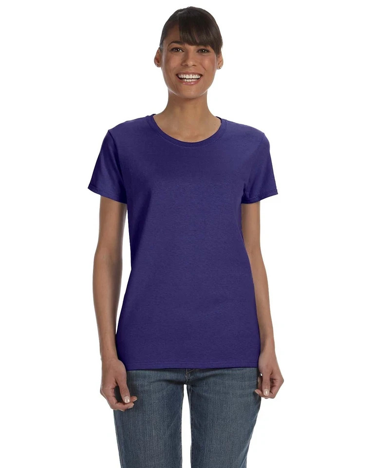 Gildan G500L Women’s Heavy Cotton Short Sleeve Crew Neck Plain Stylish T-Shirt