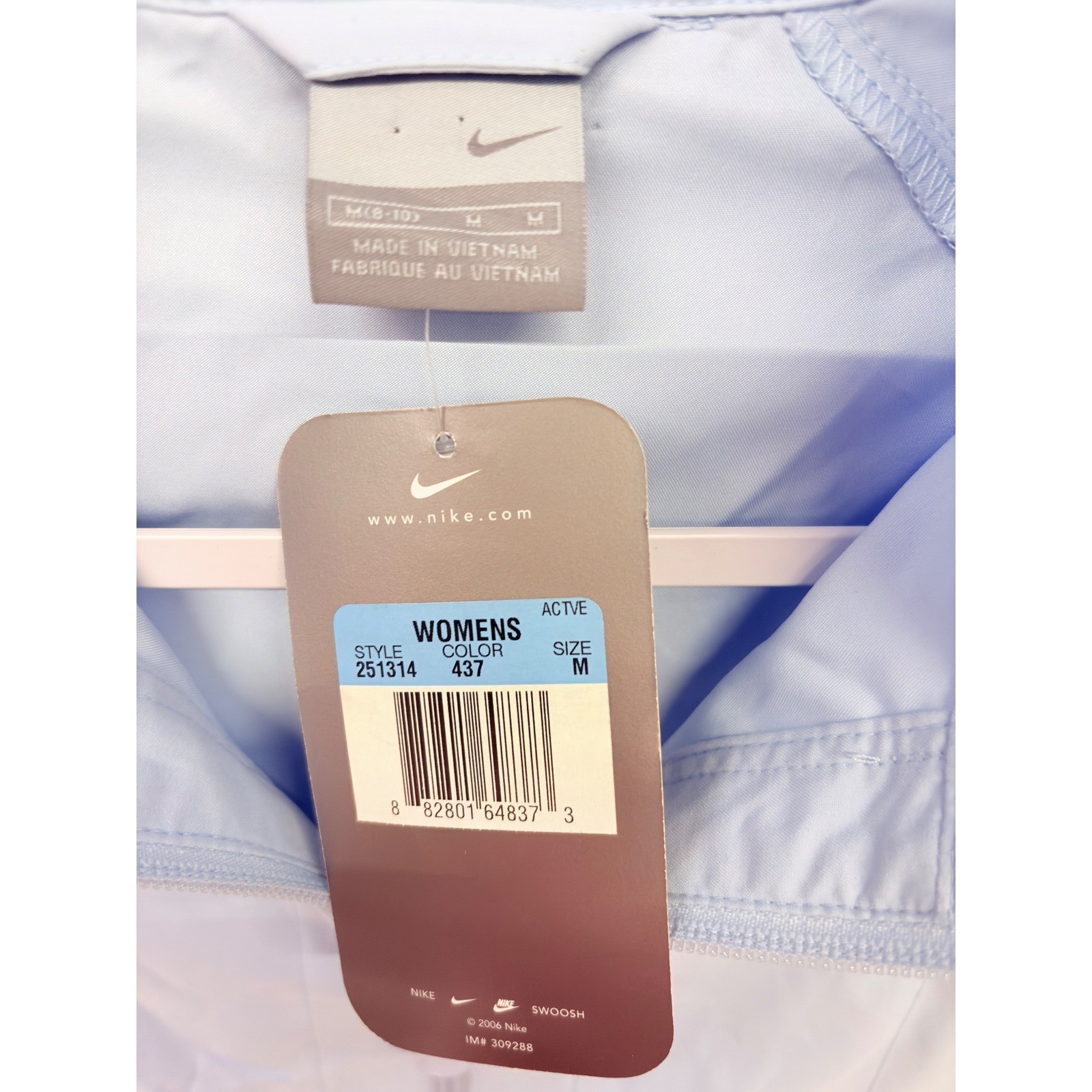 NWT Nike Sporty Windbreaker Jacket Womens M Blue Mesh Stripe Gorpcore