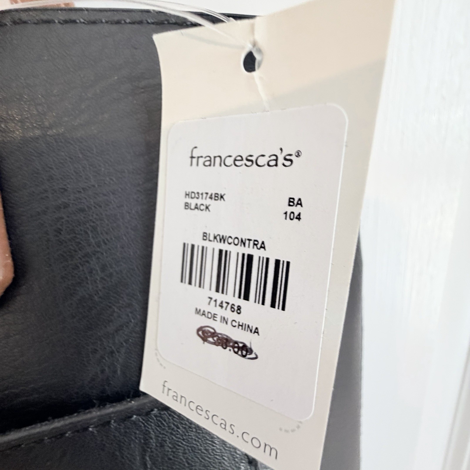NWT Francesca’s Black Tote Bag Large Shoulder Purse w/ Crossbody Strap
