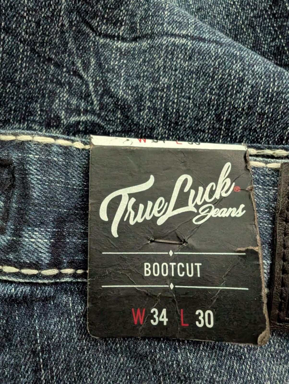 True Luck Men’s Classic Stretch Bootcut Jeans Pants 30×30 36×32 34×30 Stitch
