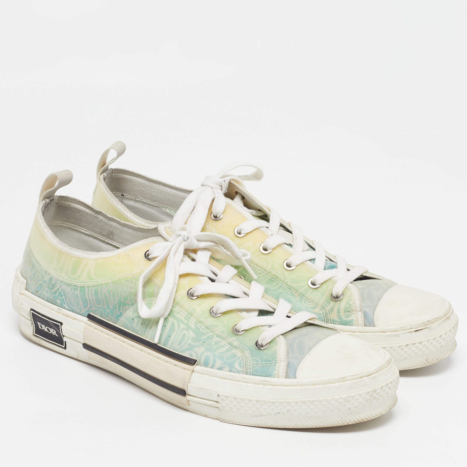 Dior B23 Size 46 Multicolor Oblique Mesh and PVC Low Top Sneakers
