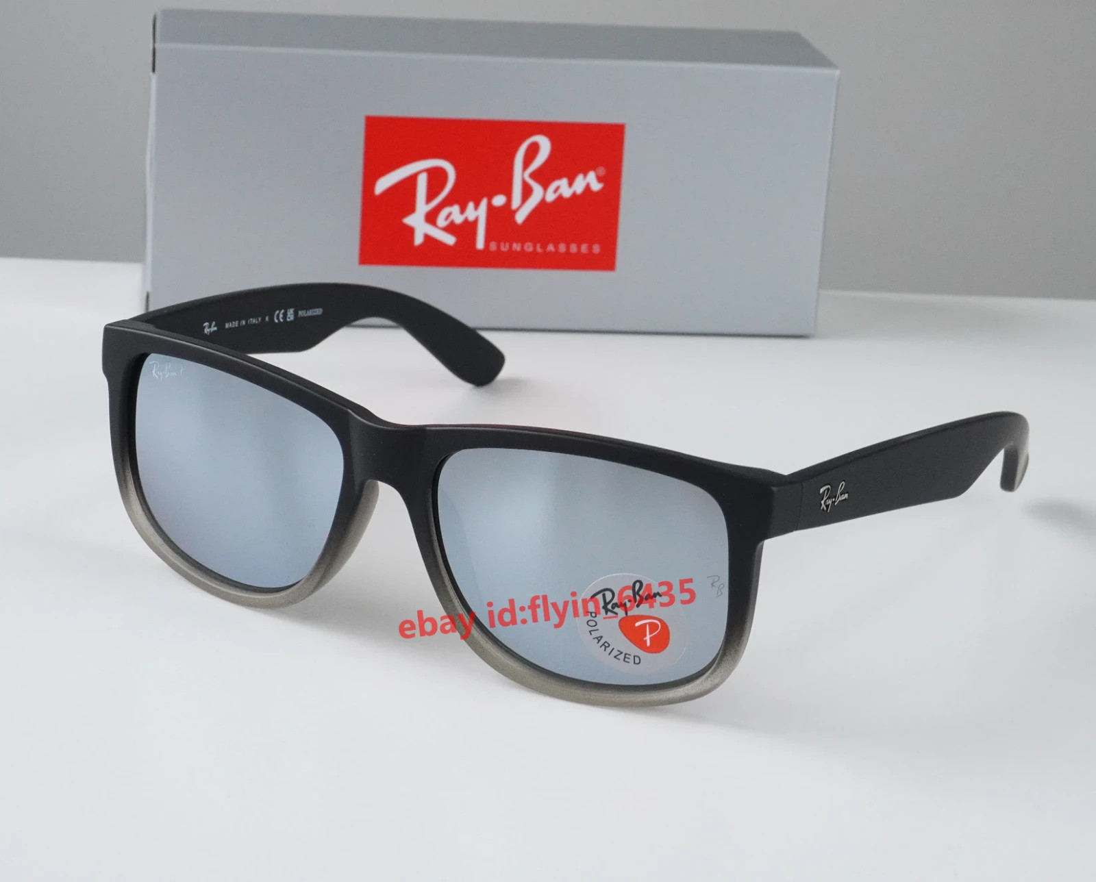 Ray-Ban RB4165 Justin Polarized Sunglasses Mirror Gradient Lens 54mm