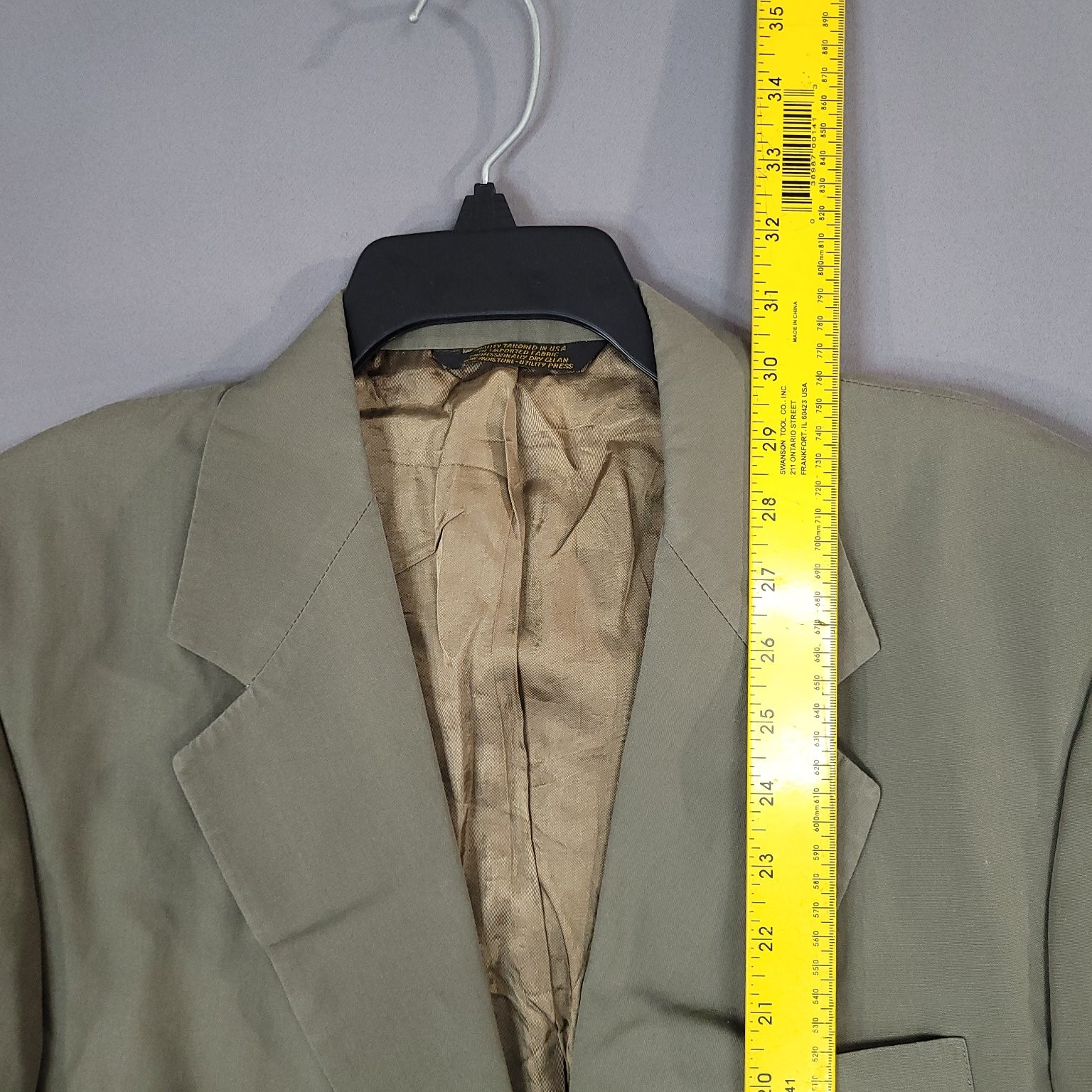Haspel Men’s Blazer Jacket Green 40R Cotton Dry Clean Sport Coat