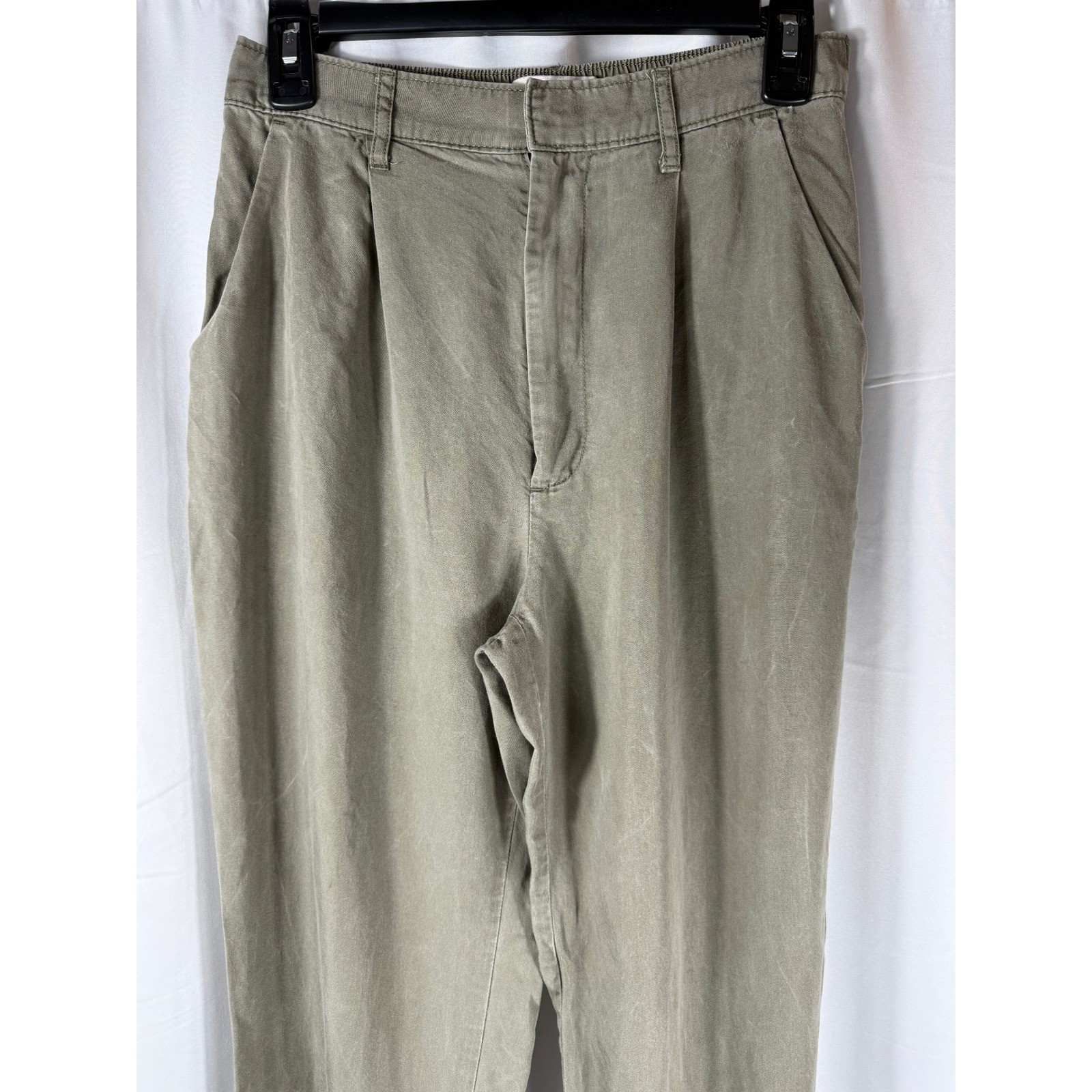 Abercrombie & Fitch Olive Green Tie Ankle Pants Womens S Casual Elastic Waist