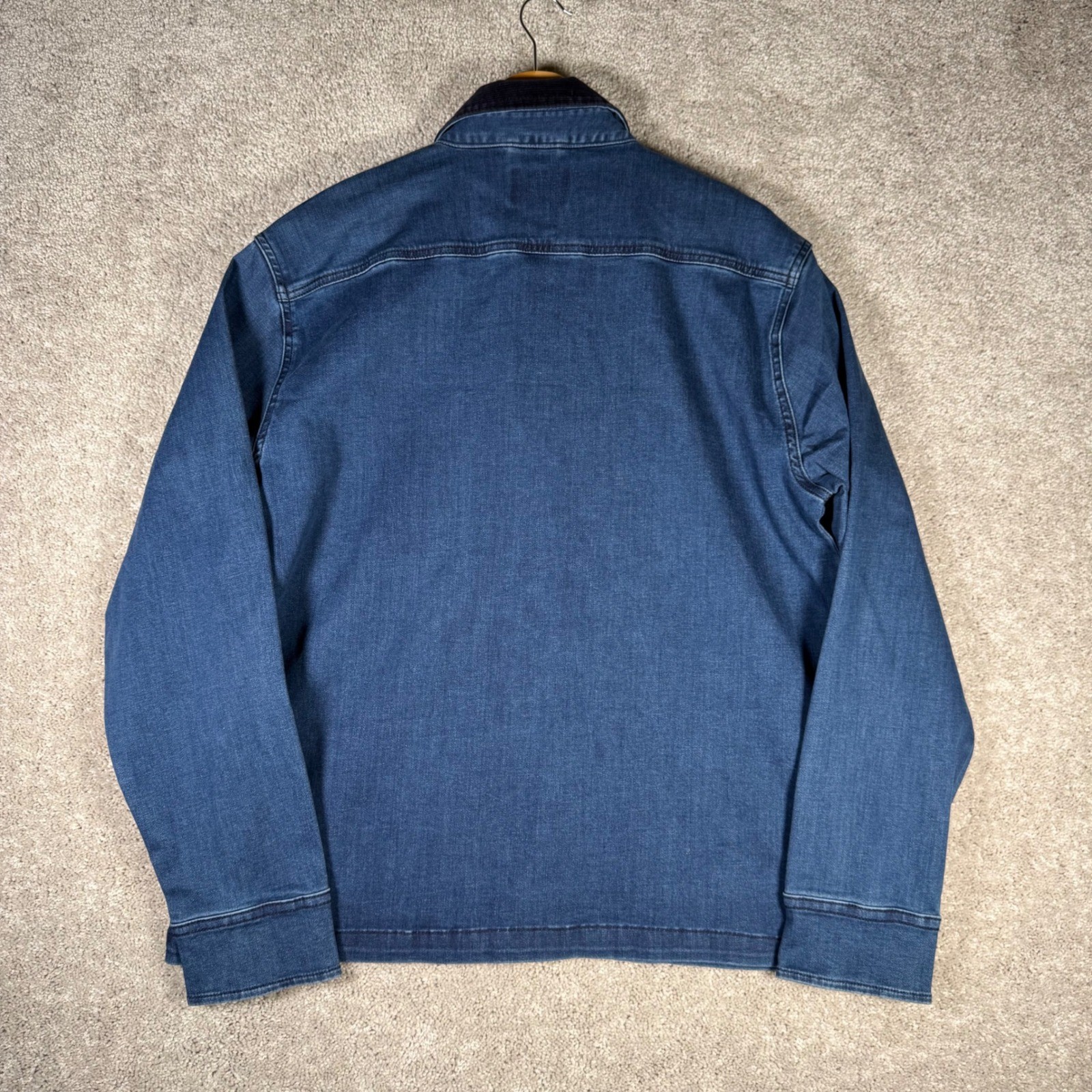 NWT Folk Nelson Men’s L Denim Chore Jacket Blue Corduroy Collar Workwear Coat