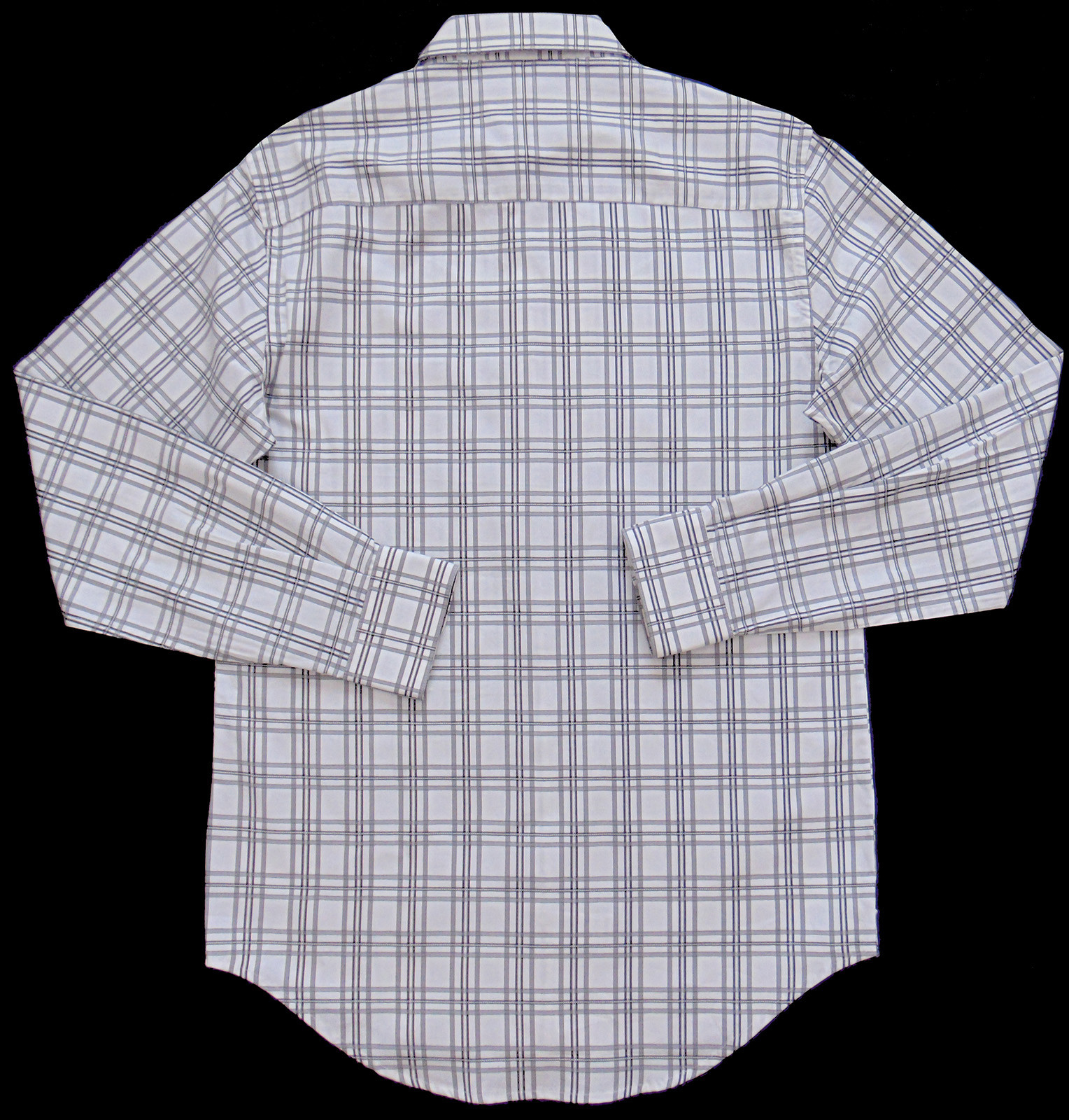 Men’s PERRY ELLIS White Black Gray Plaid Shirt Small S NWT Slight Defect
