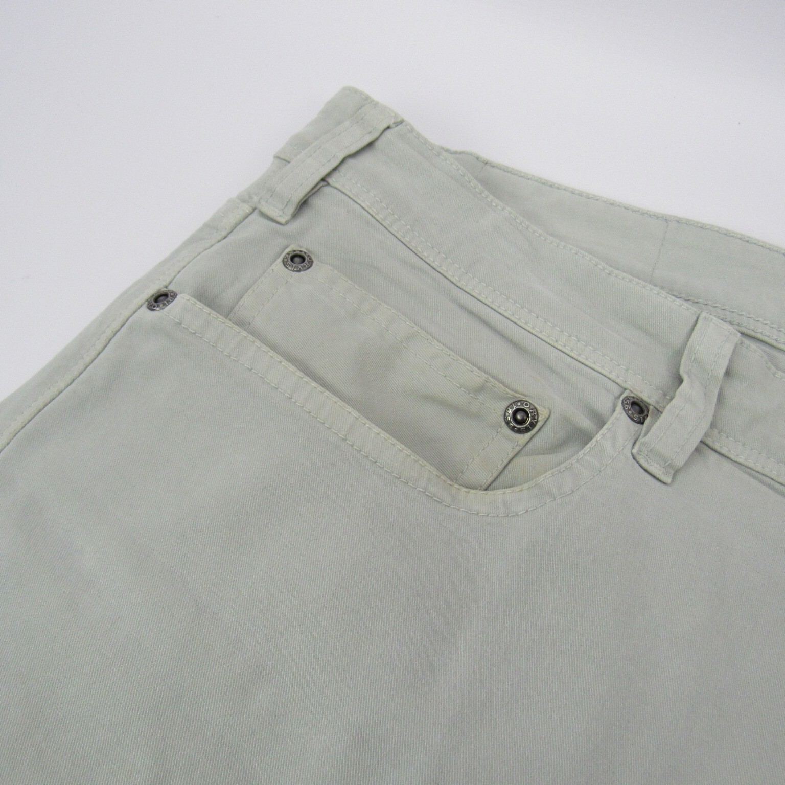 Orvis Five Pocket chino pants men’s 38×28 actual Light Gray Key Pocket
