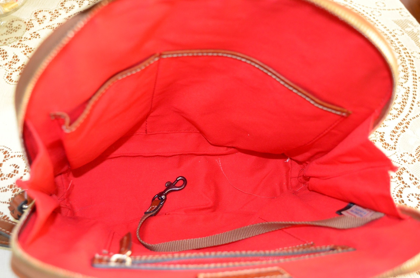 Dooney & Bourke Pebble Medium Zip Pod Backpack – Natural Leather