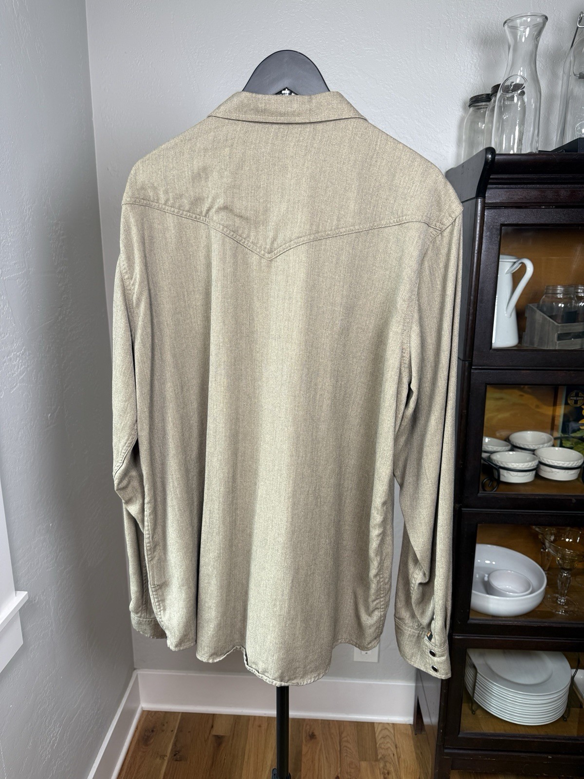 Cody James FR Men’s XL Flame Resistant Western Snap Work Shirt Beige 9.1 ATPV