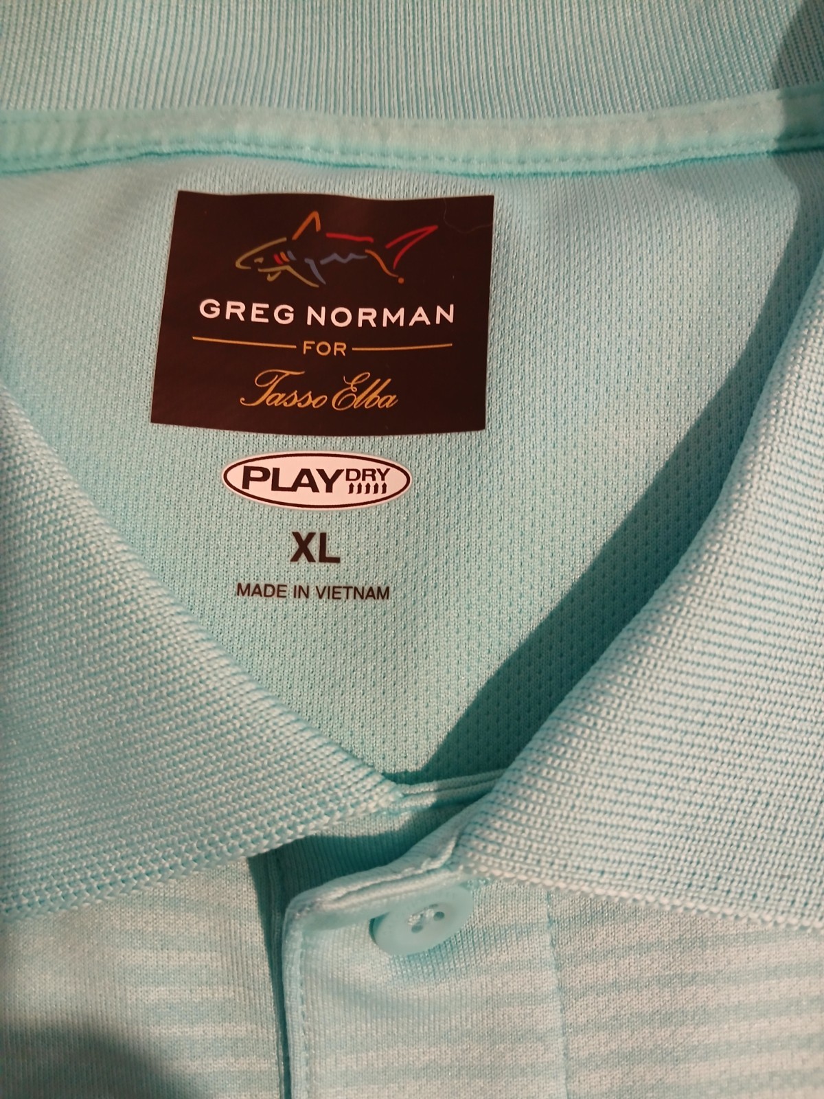 Greg Norman Tasso Elba Play Dry Short Sleeve Golf Polo XL Aqua