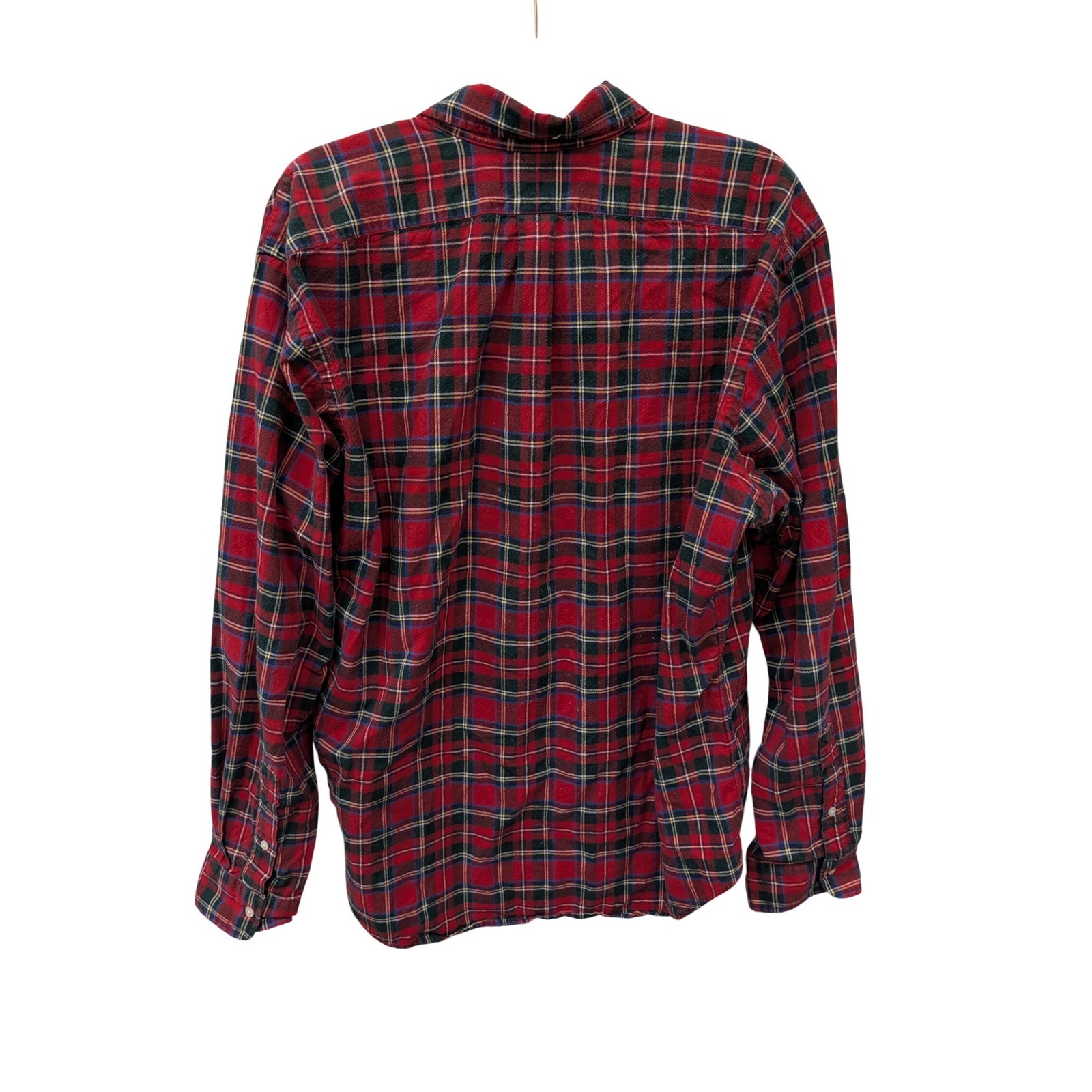 Vintage Ralph Lauren Red Plaid Button Down Long Sleeve Cotton Pony Logo- M