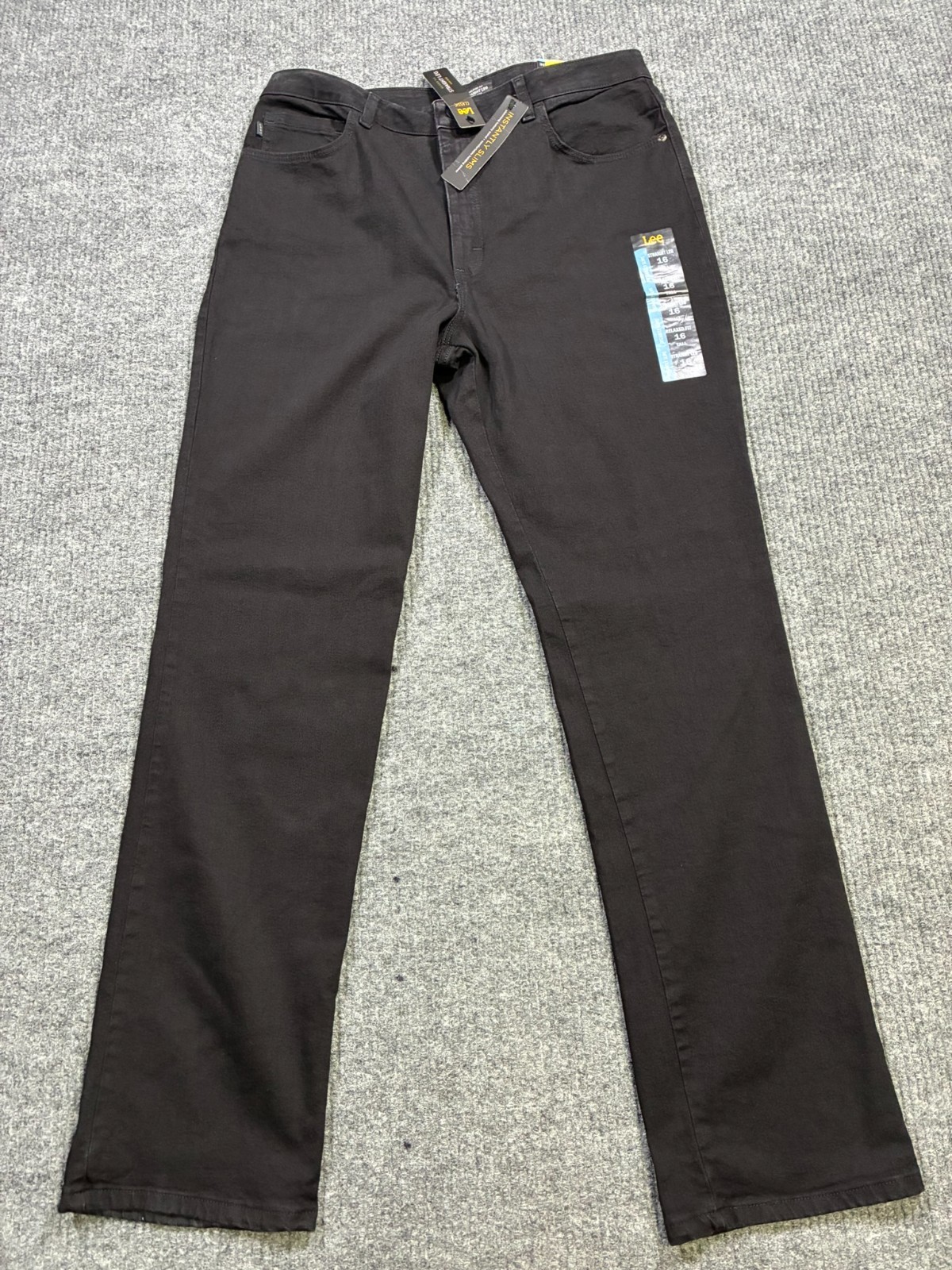 Lee Instantly Slim Womens Straight Leg Relaxed Fit Jeans Size 16 Tall High Rise