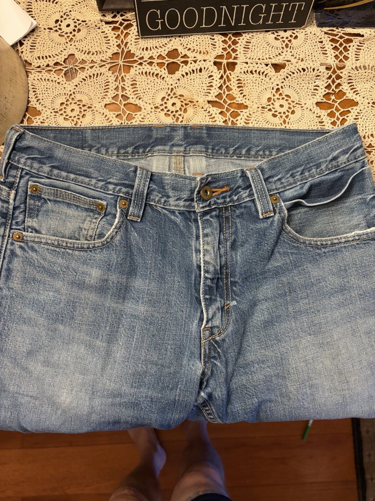 Levi’s 514 Utility Jeans 32/34 6 Pocket Slim Straight With Back Pocket Rivets