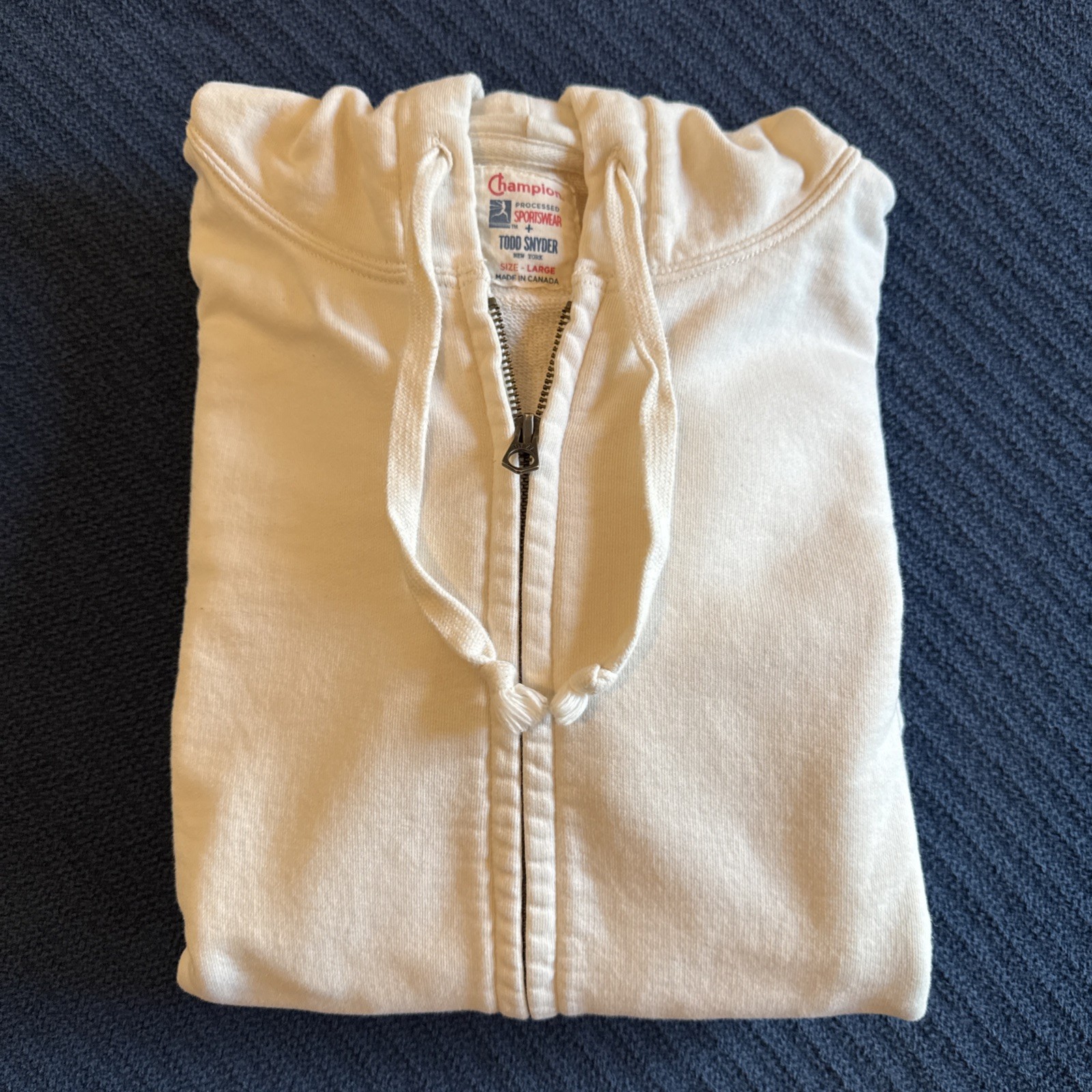 Todd Snyder x Champion Hoodie Mens LARGE 100% Cotton Full Zip Made in Canada
