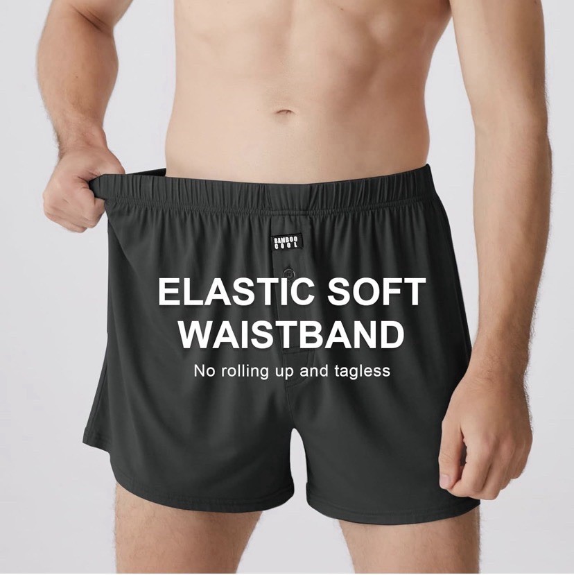 BAMBOO COOL Men Boxer Shorts Classic Lounge Loose Size XL 5-pack❗️Damage Box