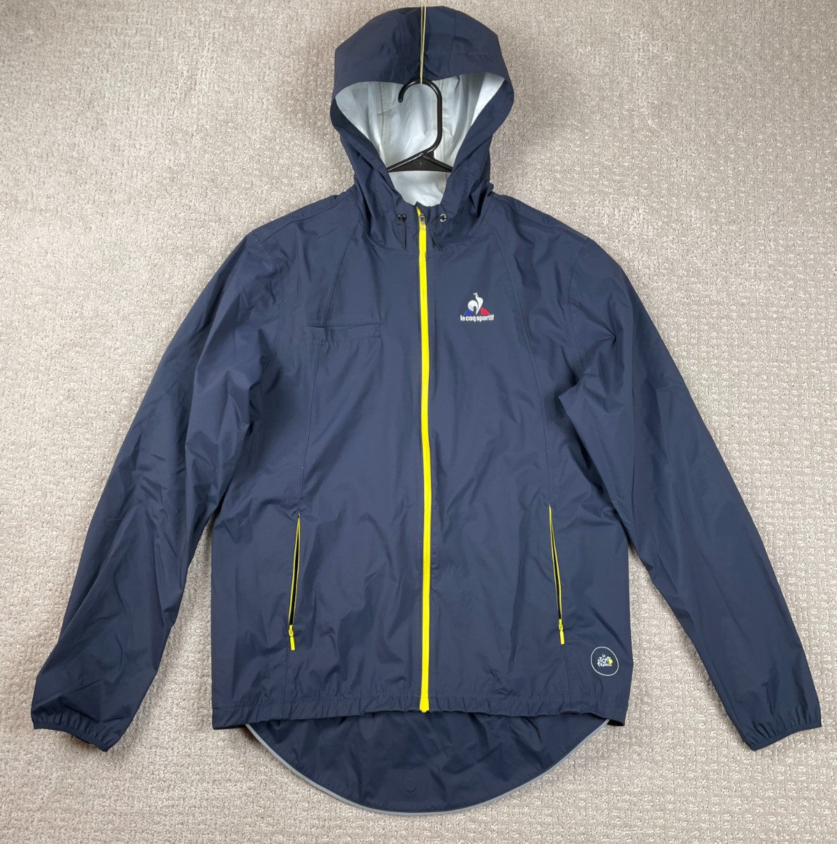 Le Coq Sportif Jacket Mens M Tour De France Navy Hooded Full Zip Windbreaker