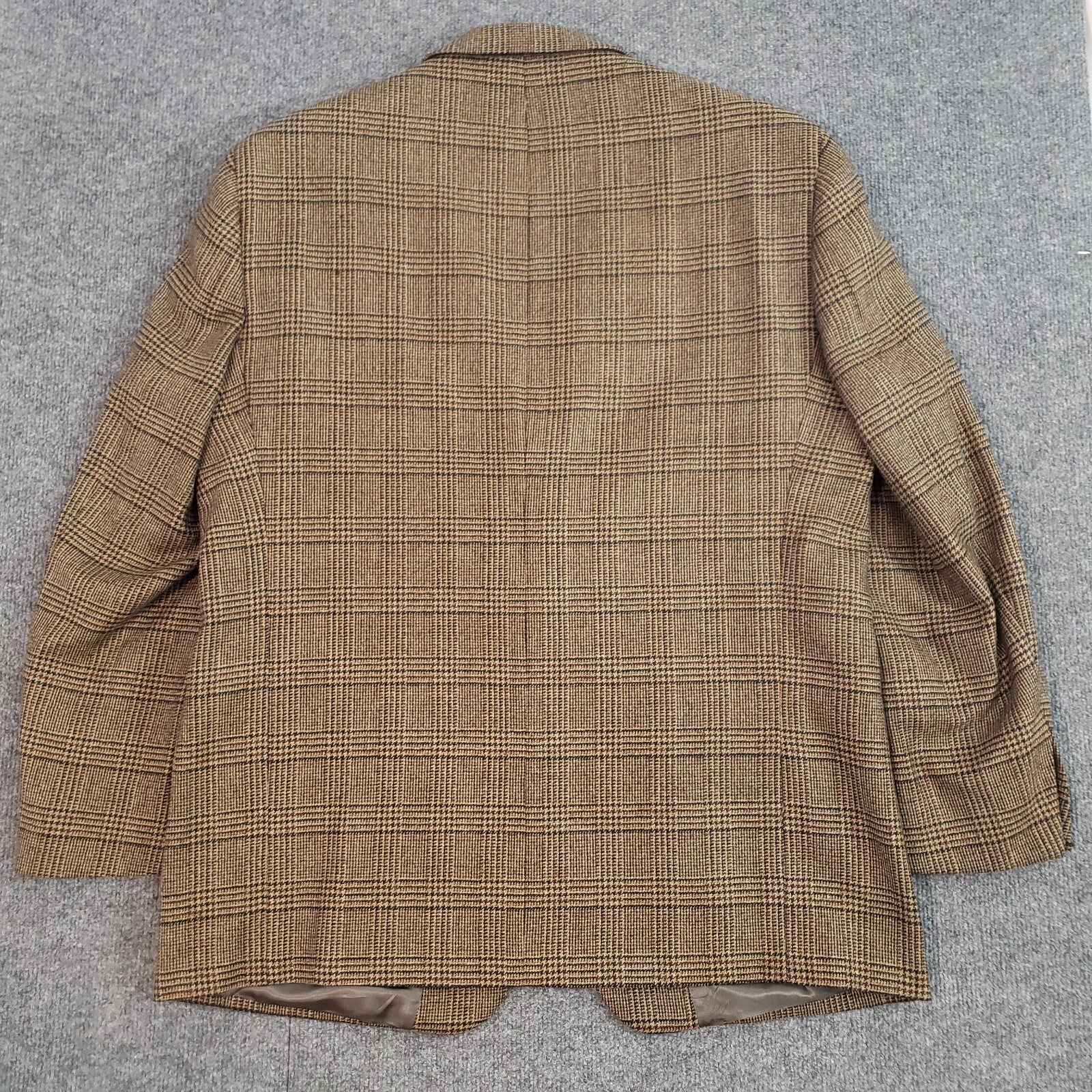 gianfranco italy collection hounds tooth blazer mens 44 r 100% lambs wool brown