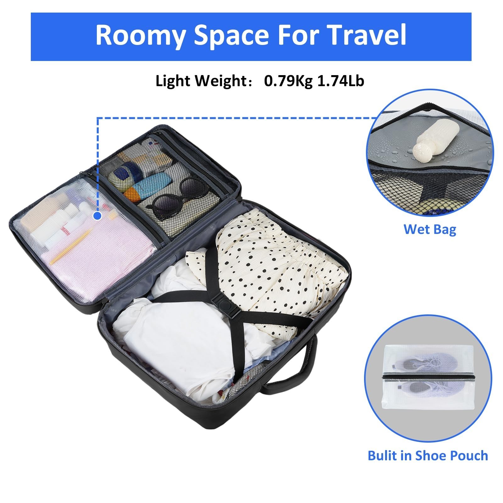 Travel Laptop Backpack for Men, 15.6″ Water-Resistant College Bookbag, 35L, Ligh
