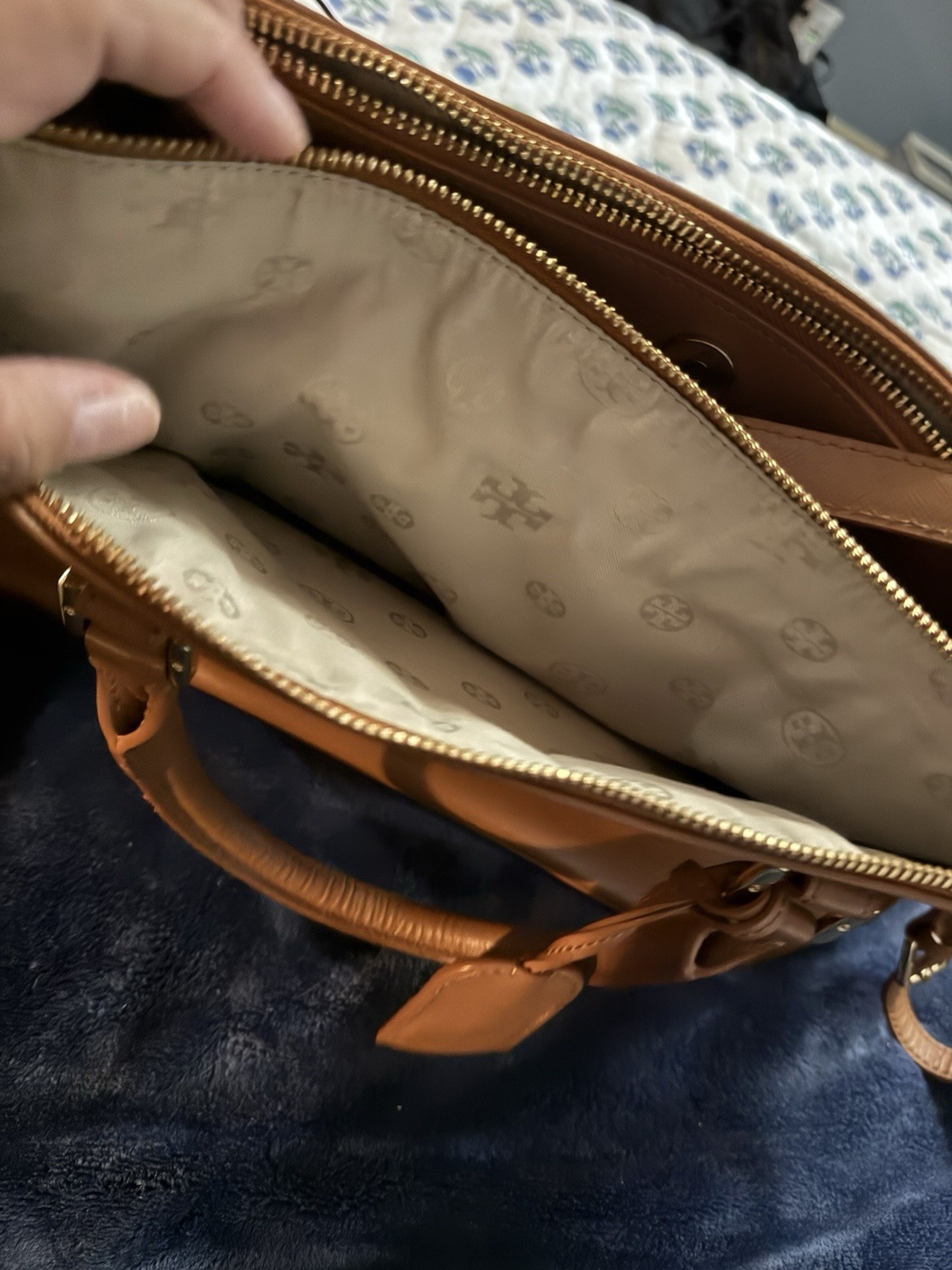 Tory Burch Robinson Medium Double Zipper Zaffiano