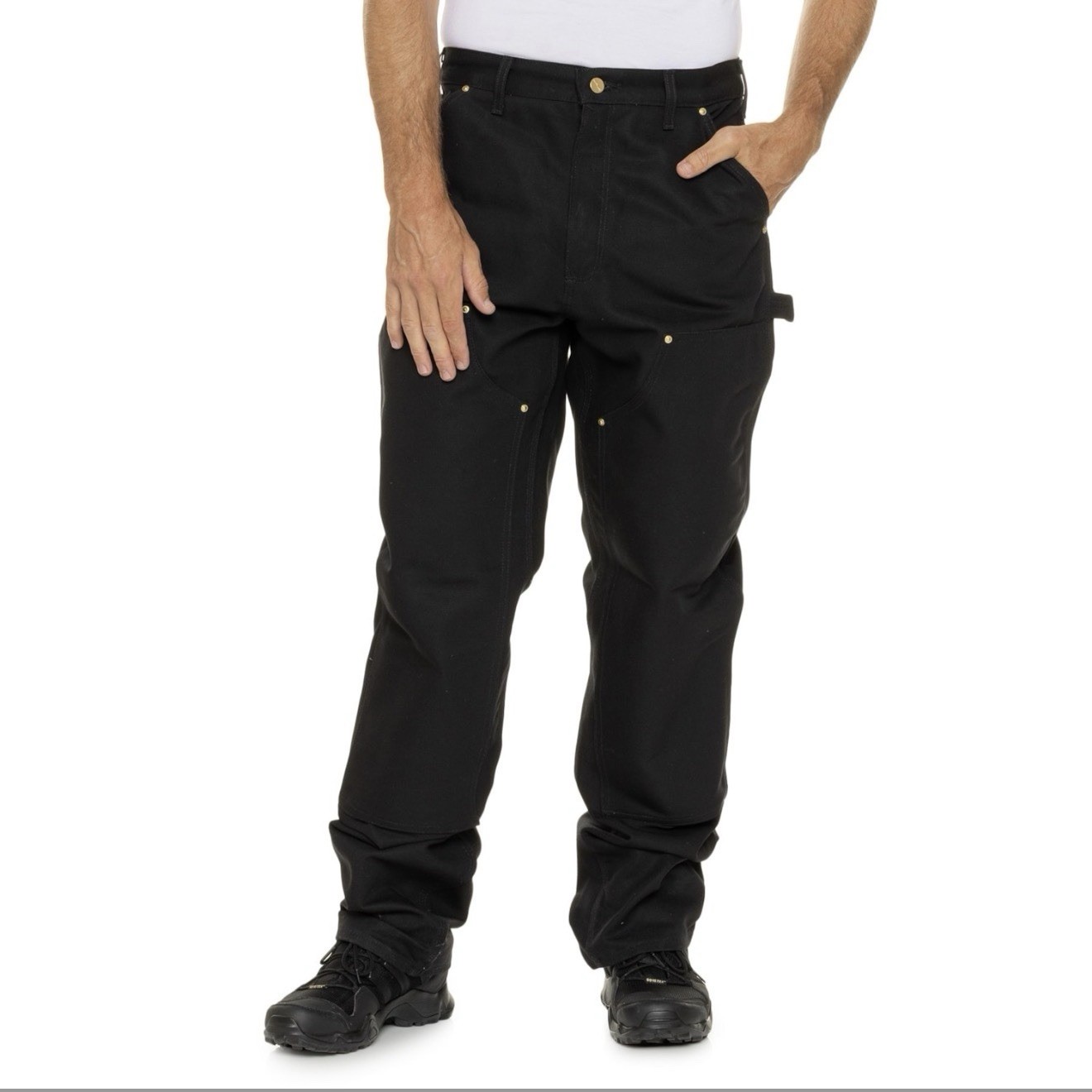 Carhartt Loose Fit Firm Duck Double-front Knee Utility Work Pants Black 44×32