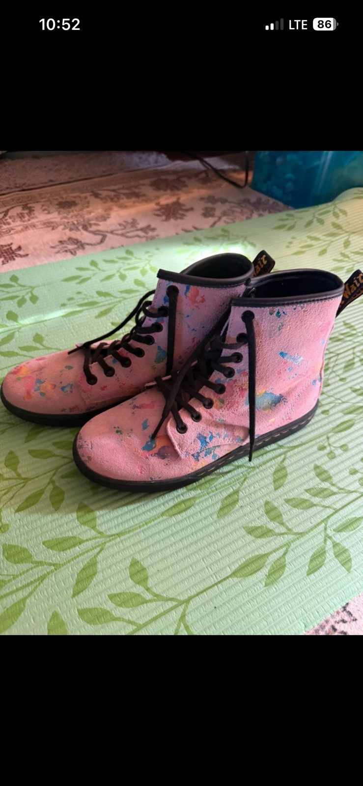Dr. Martens air Wair Women’s Pink Sheridan Rainbow Suede Boot Size 6L
