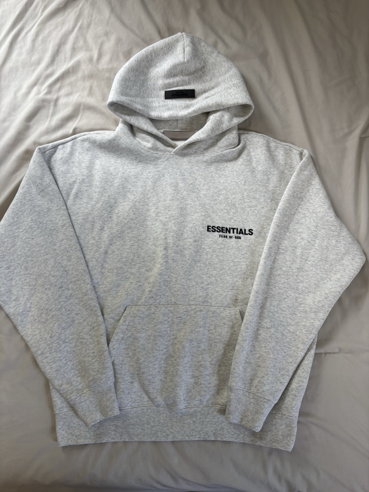 Essentials Fear of God Men’s XS Gray Pullover Hoodie Hooded Pockets Logo