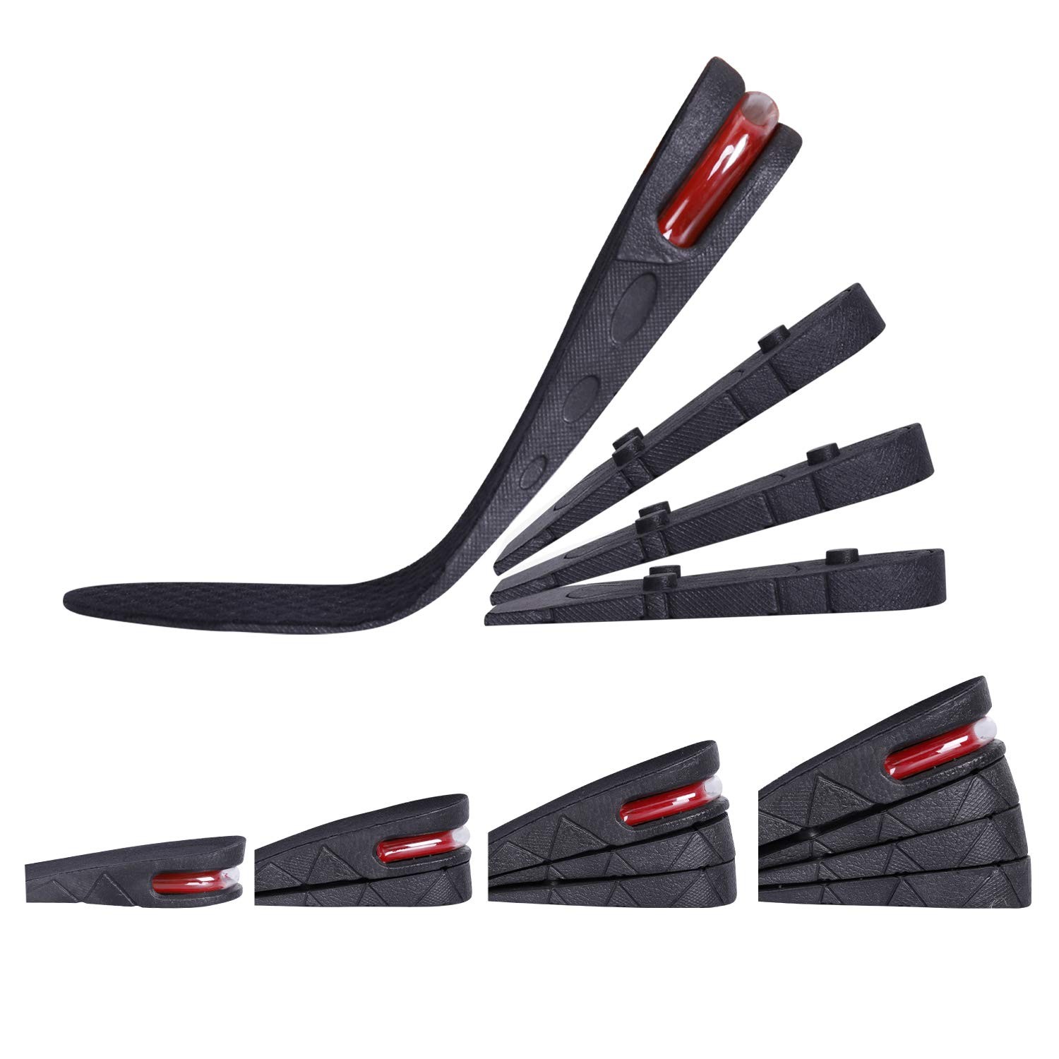 Height Increase Shoe Insoles for Men Women, 4-Layer 3.54 inch Shoe Lifts Pad …