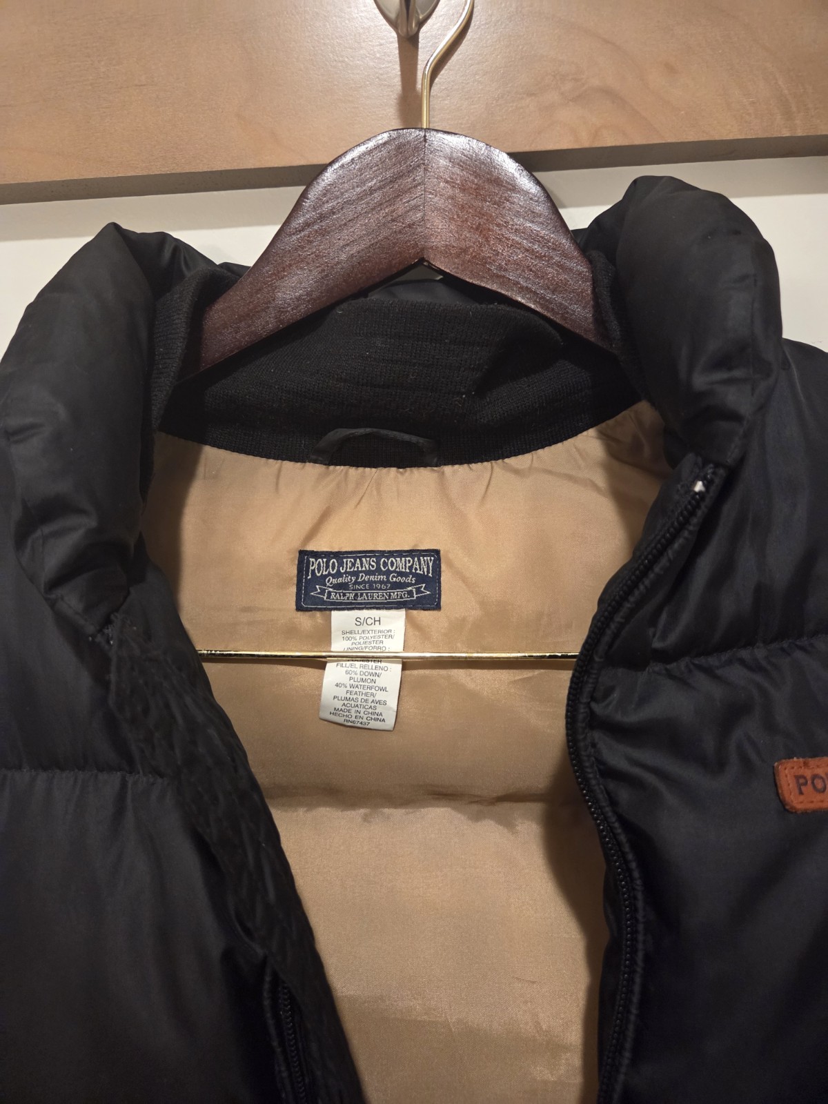 Polo Jeans Co Ralph Lauren Down Puffer Vest Black Men’s Small 60% Down