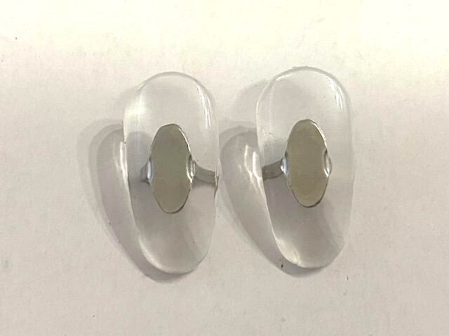 2pc Semi Soft Vinyl Crimp On Nose Pads 16mm Fit Ray Ban Ferrari Sunglasses