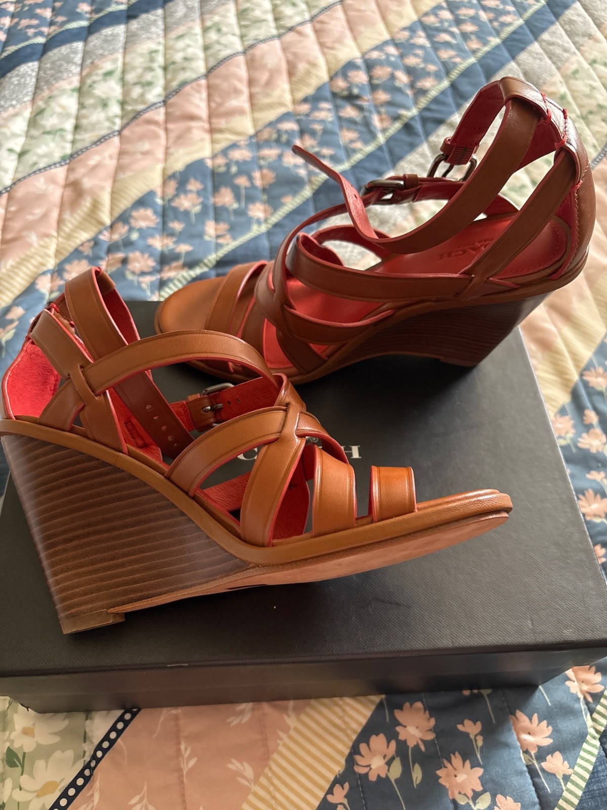 Coach Shoes. Wedge heels, size 7.5, brand new shoes. Never worn it.