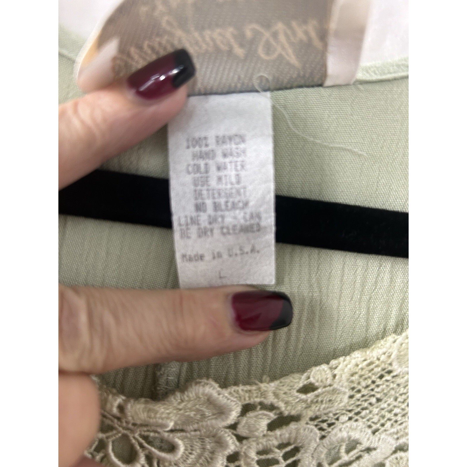 Magnet Art Lace Rayon Maxi Dress Set L Sage Green 2pc Cardigan Boho Cottagecore