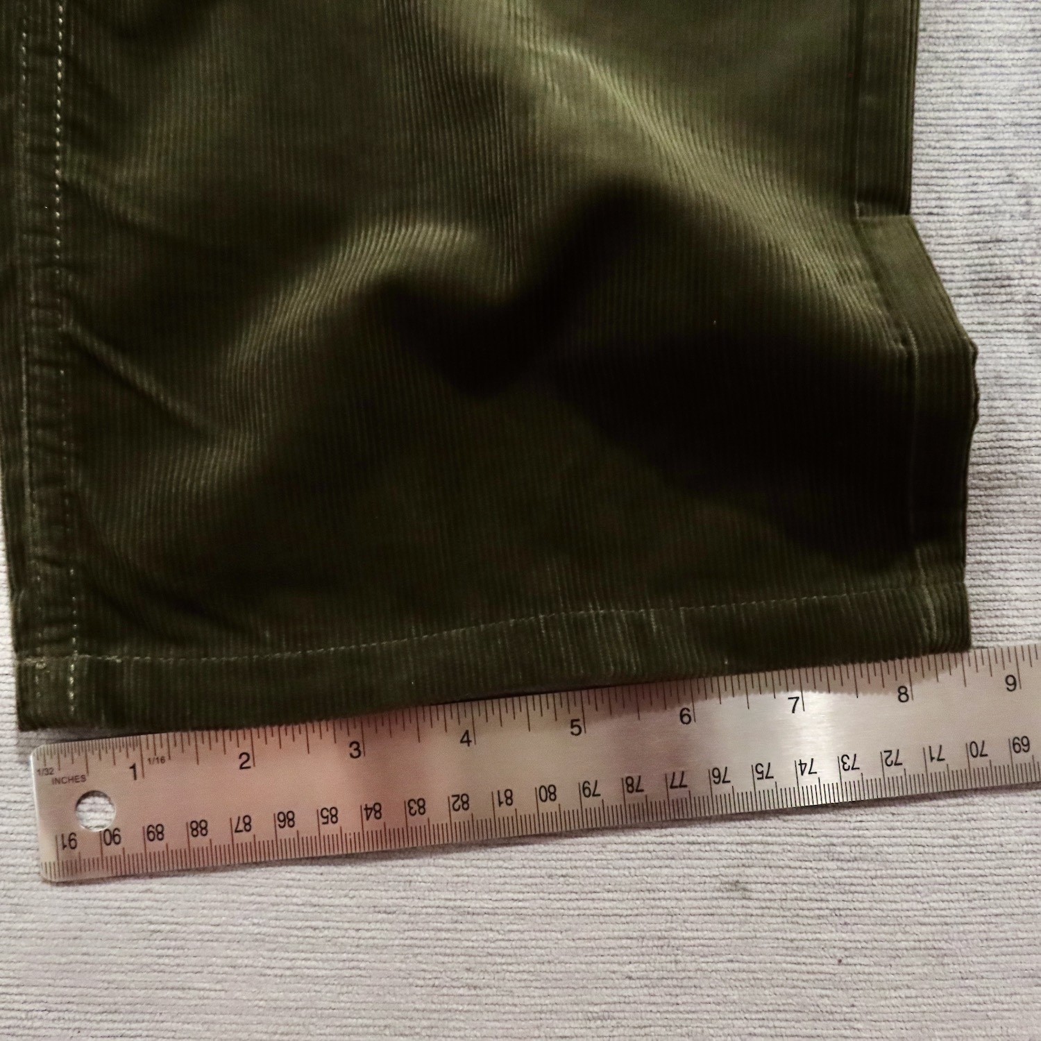 Mens Faconnable 5 Pocket Pants 36R Green Corduroy Cotton Straight Leg 36×33.5