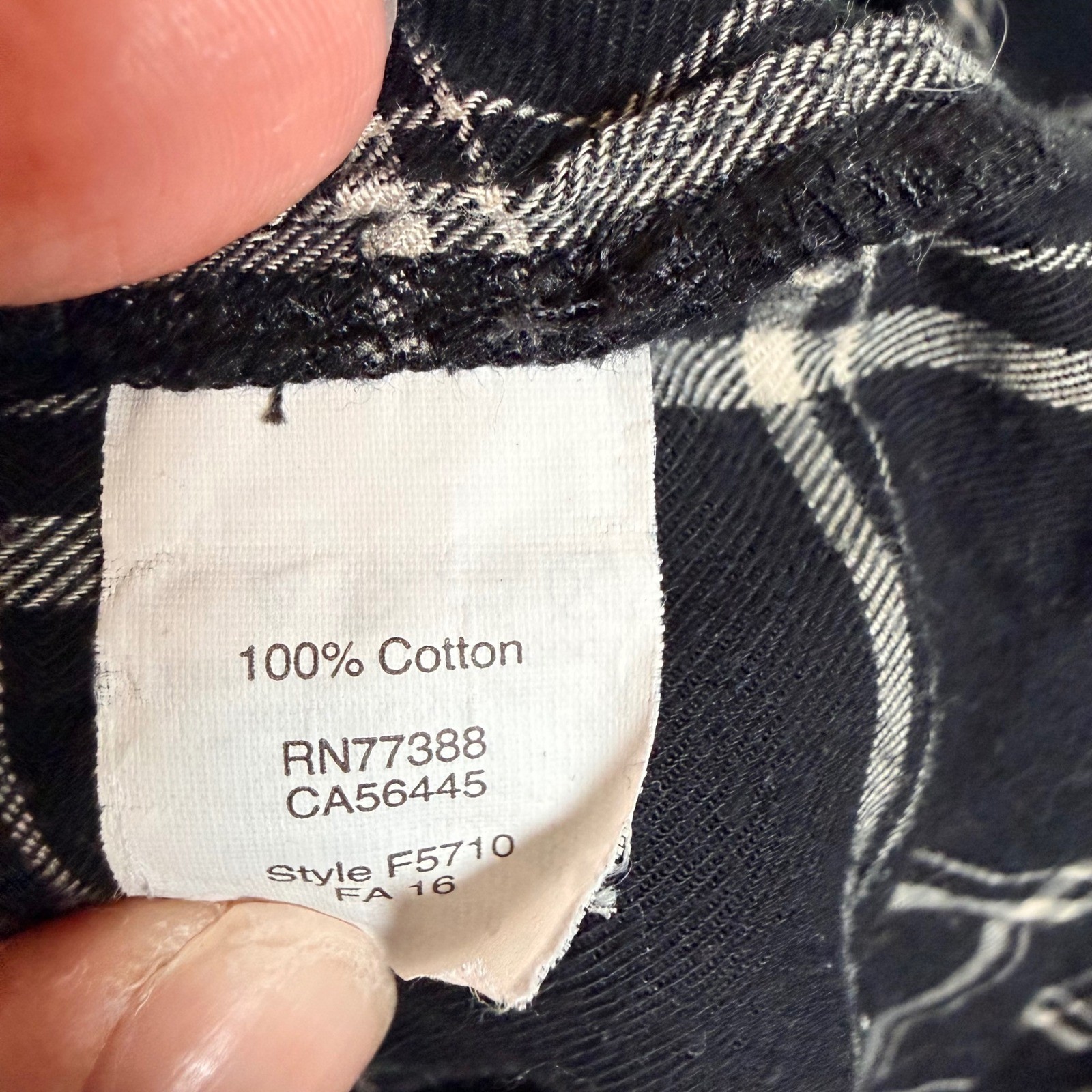 Madewell Classic Ex-Boyfriend Shirt Black White Windowpane Plaid Cotton Academia