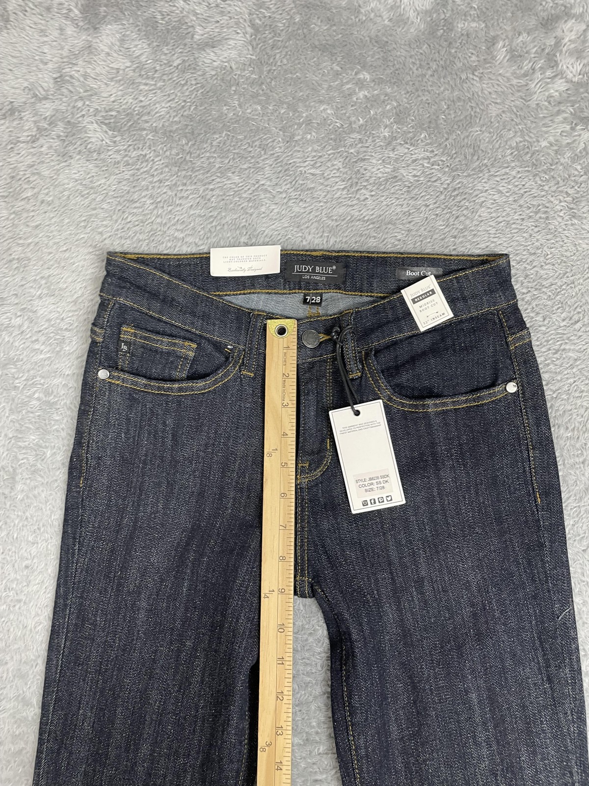 Judy Blue Boot Cut Jeans Womens 7/28 Blue Dark Wash Mid Rise Stretch Denim
