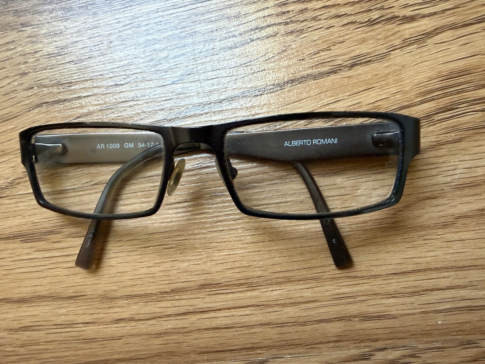 Alberto Romani AR 1009 GM Rectangular Eyeglasses 54-17-140 Black Frame