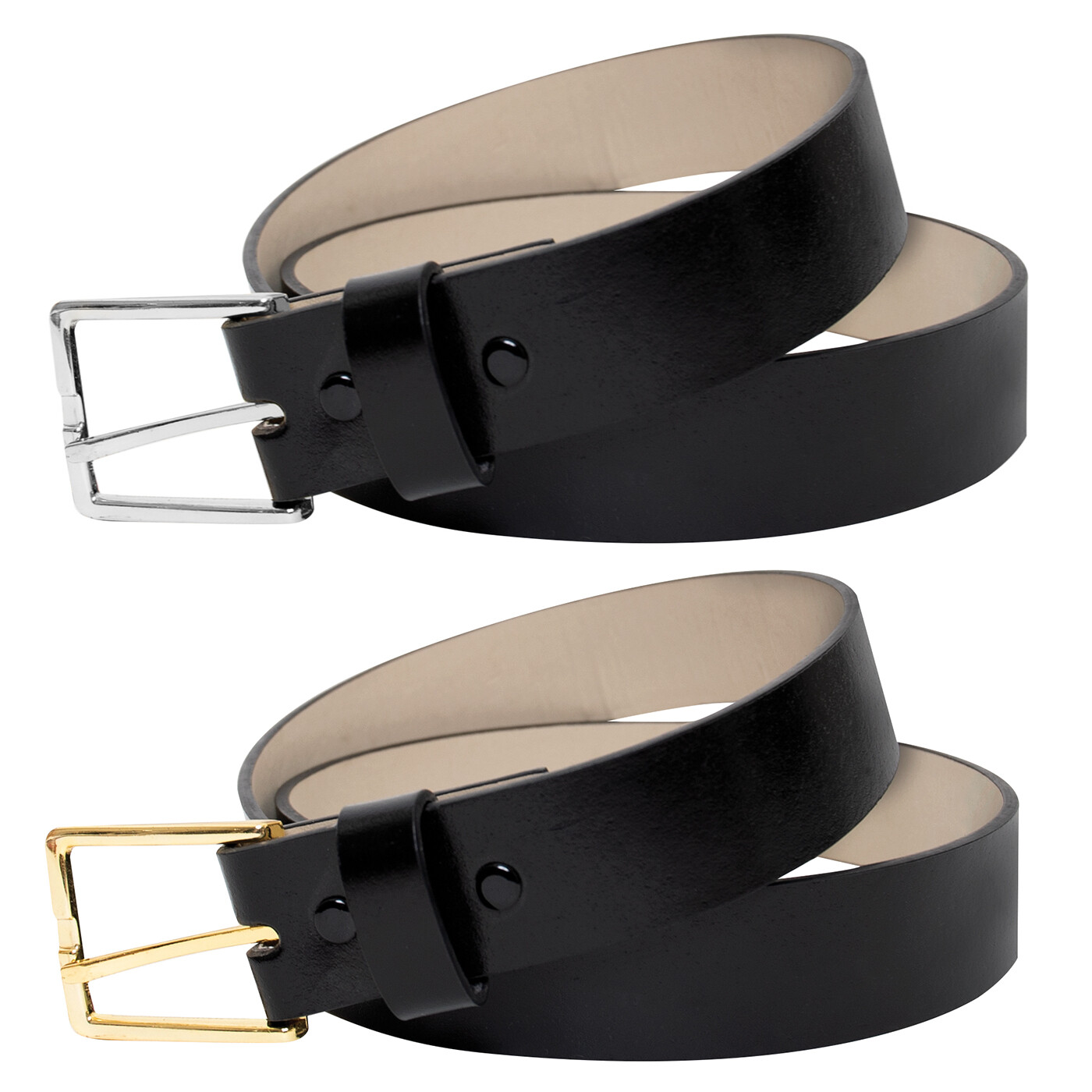 Bonded Black Leather Garrison Uniform Belt W/ Silver Buckle – Even Sizes 30″-46″