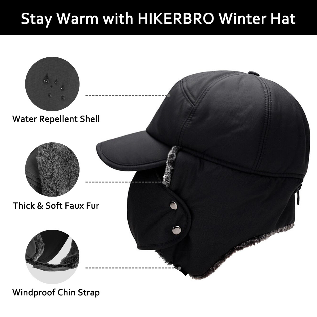 Men Winter Ear Flap Trapper Hat Aviator Face Mask Thermal Warm Fur Ski Cap Women