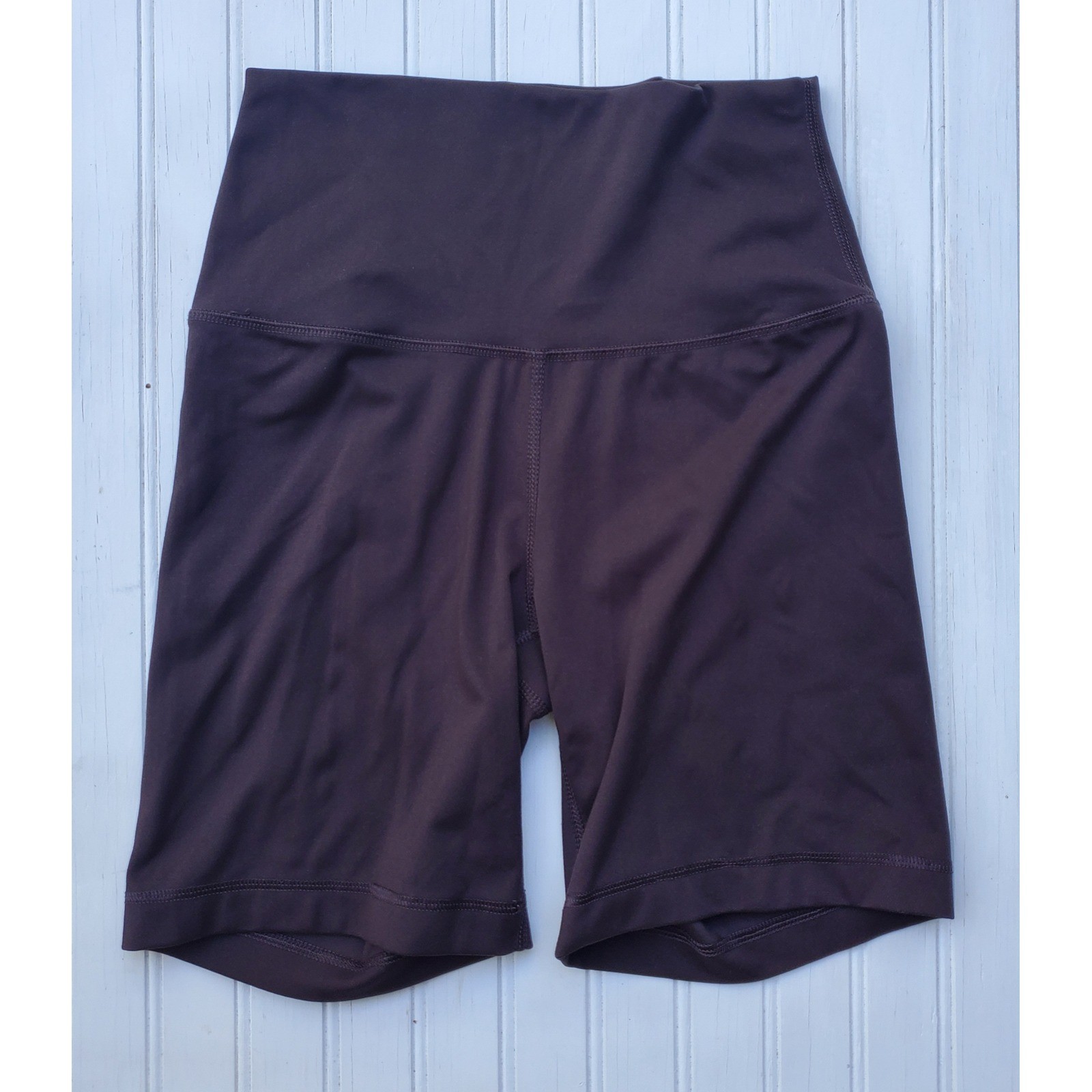 Yogalicious Lux Everyday 7″ Biker Shorts Dark Brown High Rise Athletic Small