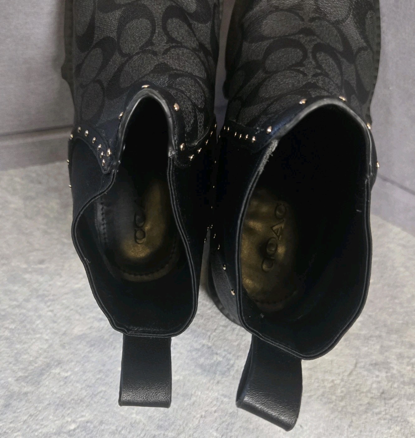 Coach Lory Signature Bootie Grey Black Size 6.5 B NWOB MSRP: $250.00