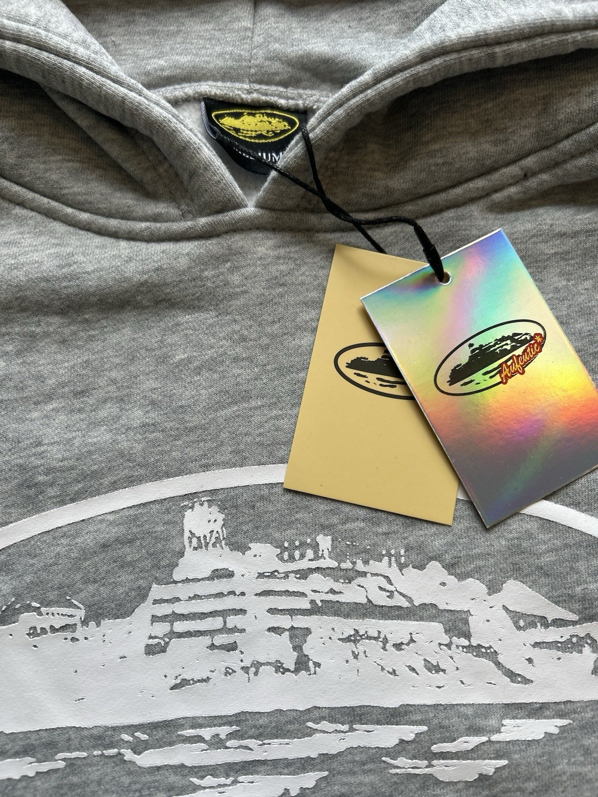 Corteiz OG Alcatraz Hoodie Size Medium Gray White Cotton Comfy