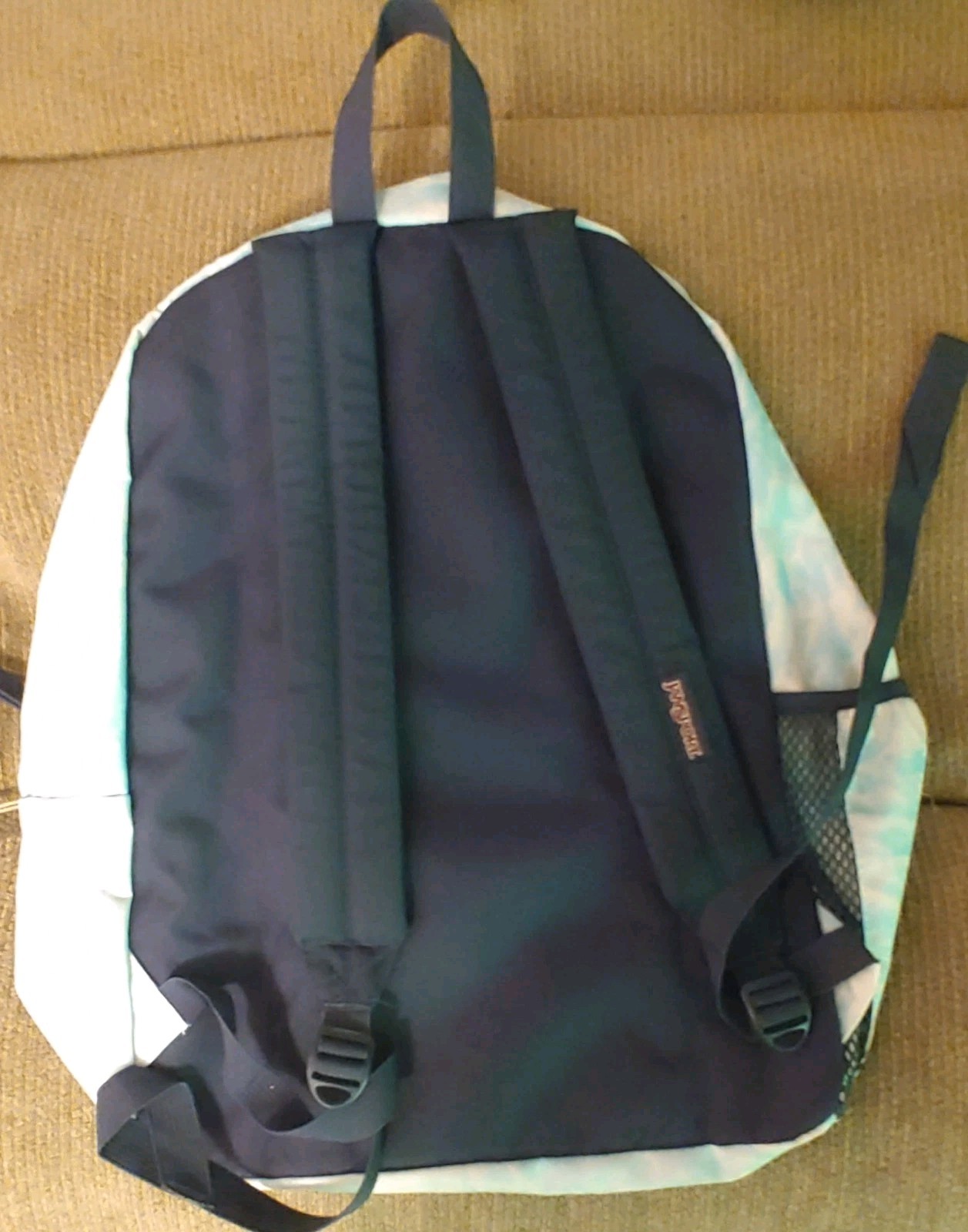 Jansport Backpack Bottle Pocket. Turquoise And White. School Supplies. NWT.
