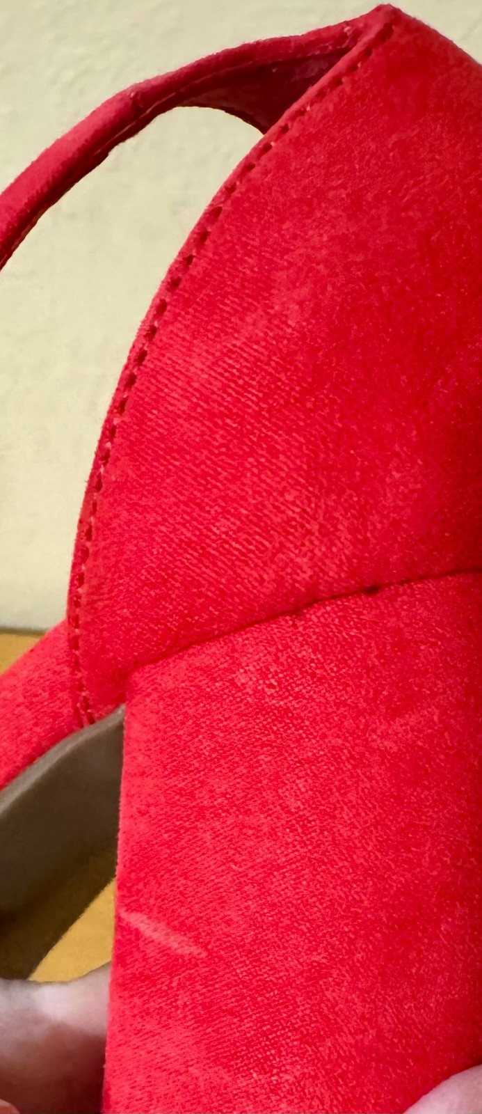 Worthington Womens Red Sandals 6 Ankle Strap 3 3/8 Inch Heel Man Made Materials