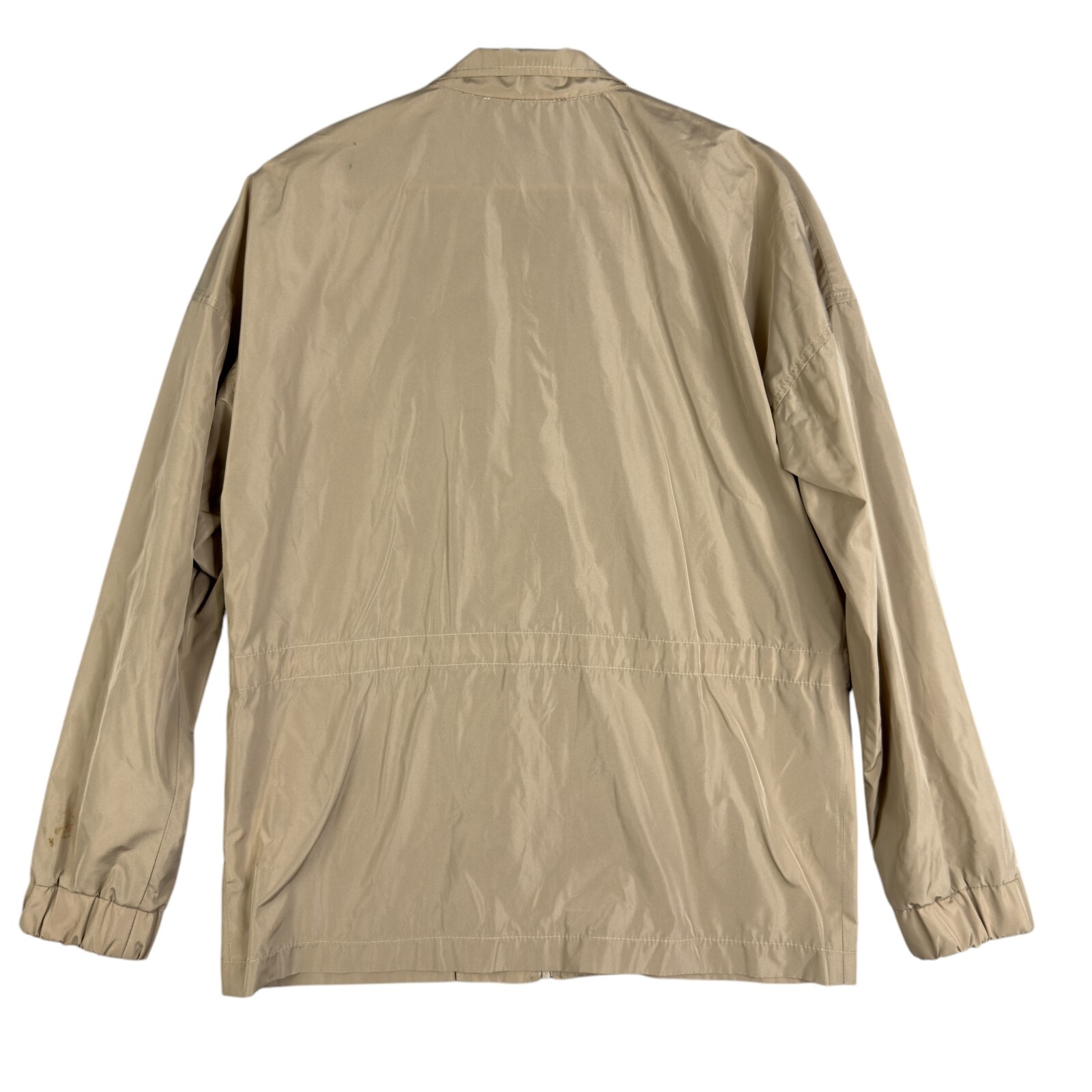 ST. JOHN Jacket Windbreaker Size M Beige Full Zip Rain Coat Softshell Beige Tan