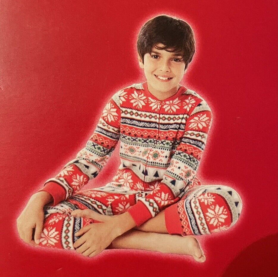 NWT Holiday Time S (6-7) Unisex Child Footless Flannel Winter Holiday Pajamas