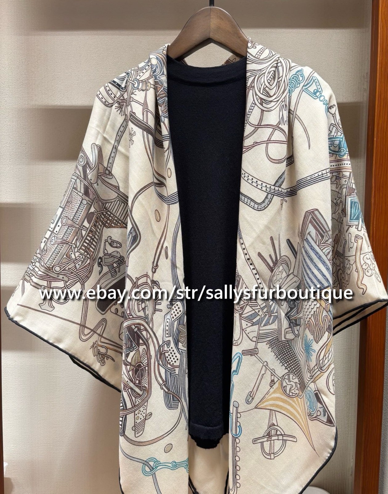 2026 Sallys 70% Cashmere 30% Silk Wrap Scarf Future Print Double Face Shawl 53″