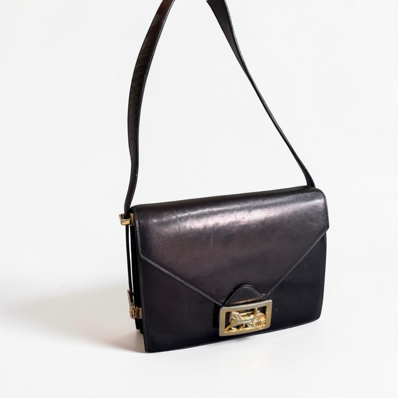 CELINE Shoulder Bag Horse Carriage Calf Leather Authentic