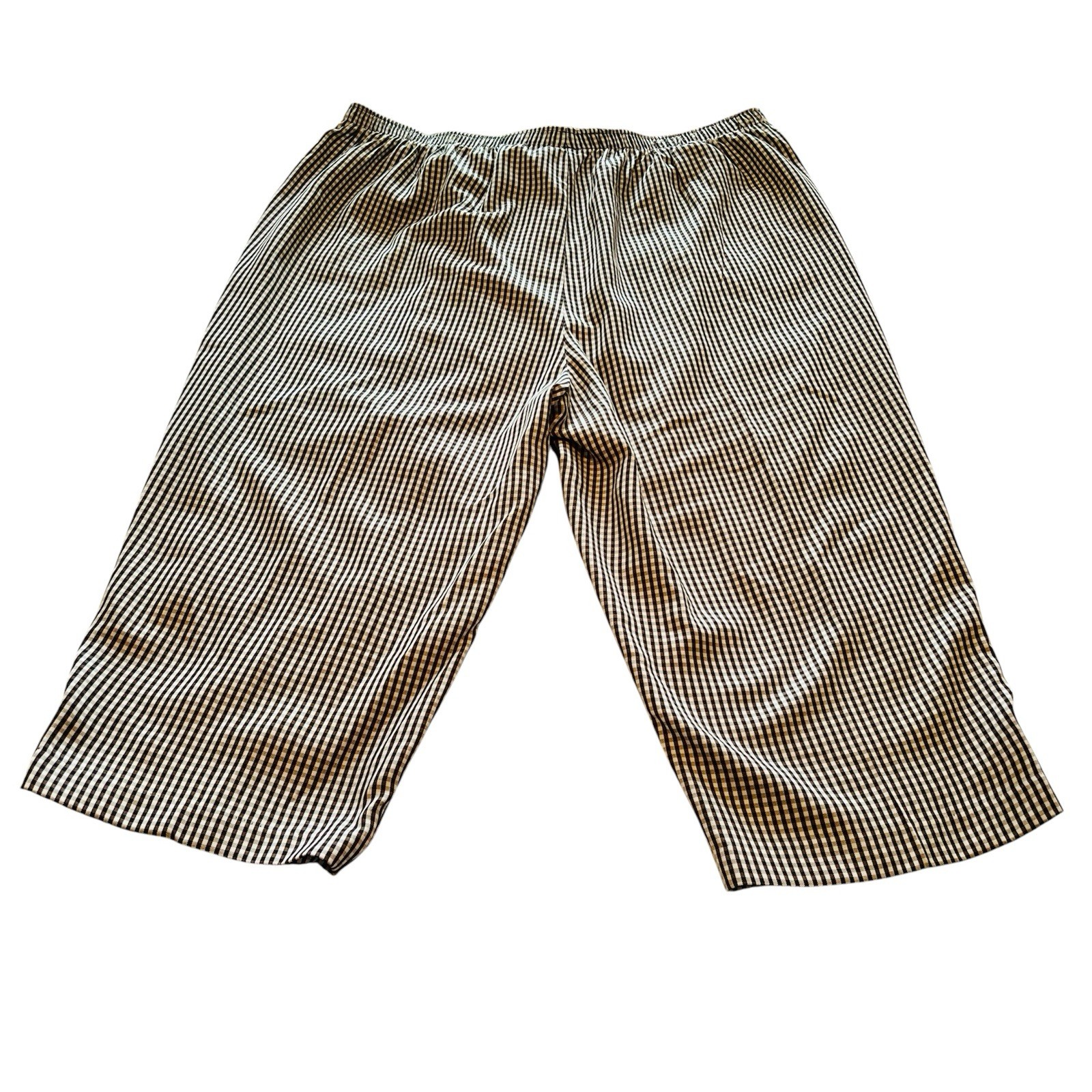 Allison Daley’s Plus Capri Pants Sz 18w Black White Check Pull-up Side Pocket
