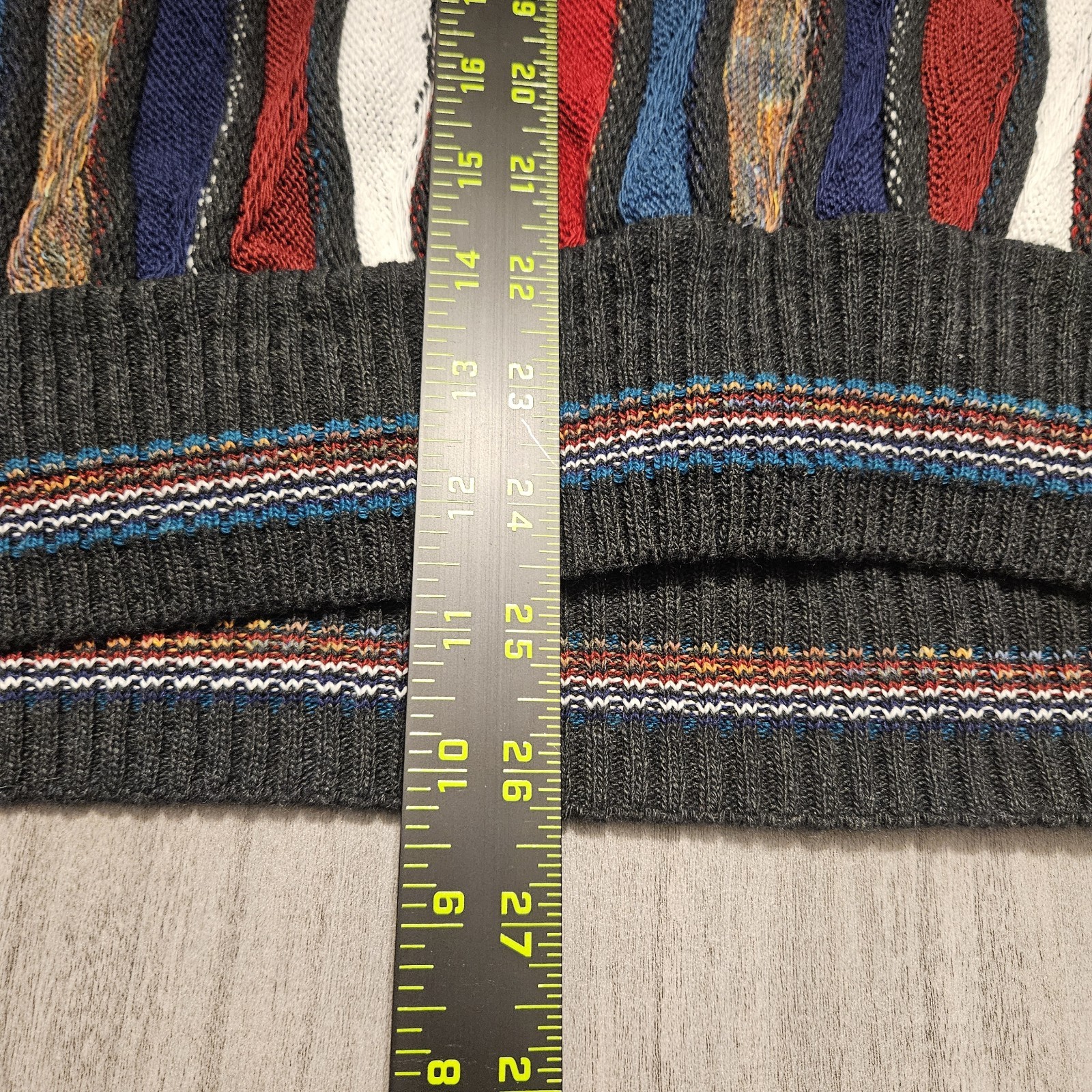 Vintage 90s Coogi Style 3D Abstract Grunge Hip Hop Knit Sweater L Alfani