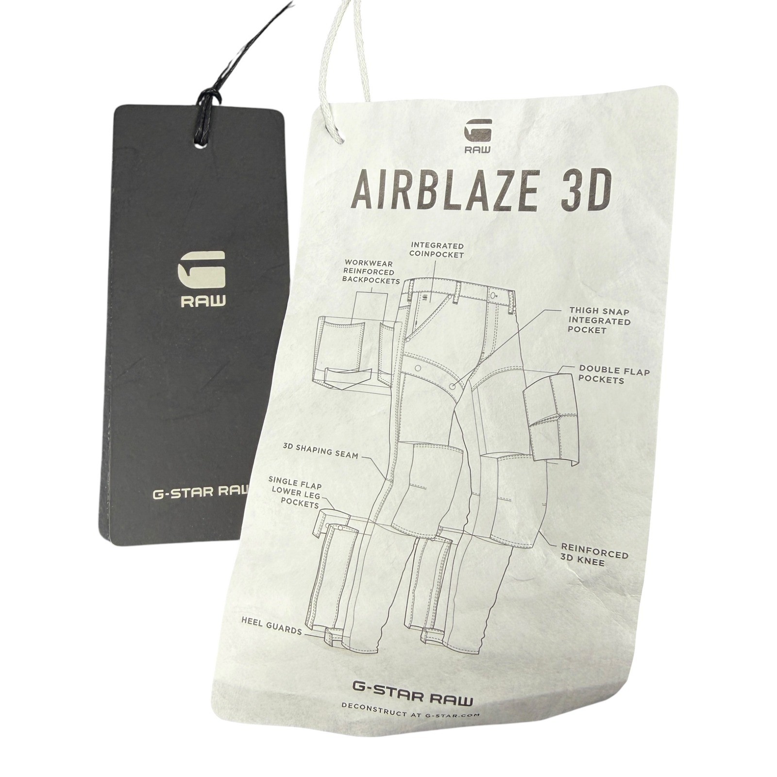 G-Star Raw Airblaze 3D Skinny Men Black Tactical Cargo Pants W38 L36 D16129-B964